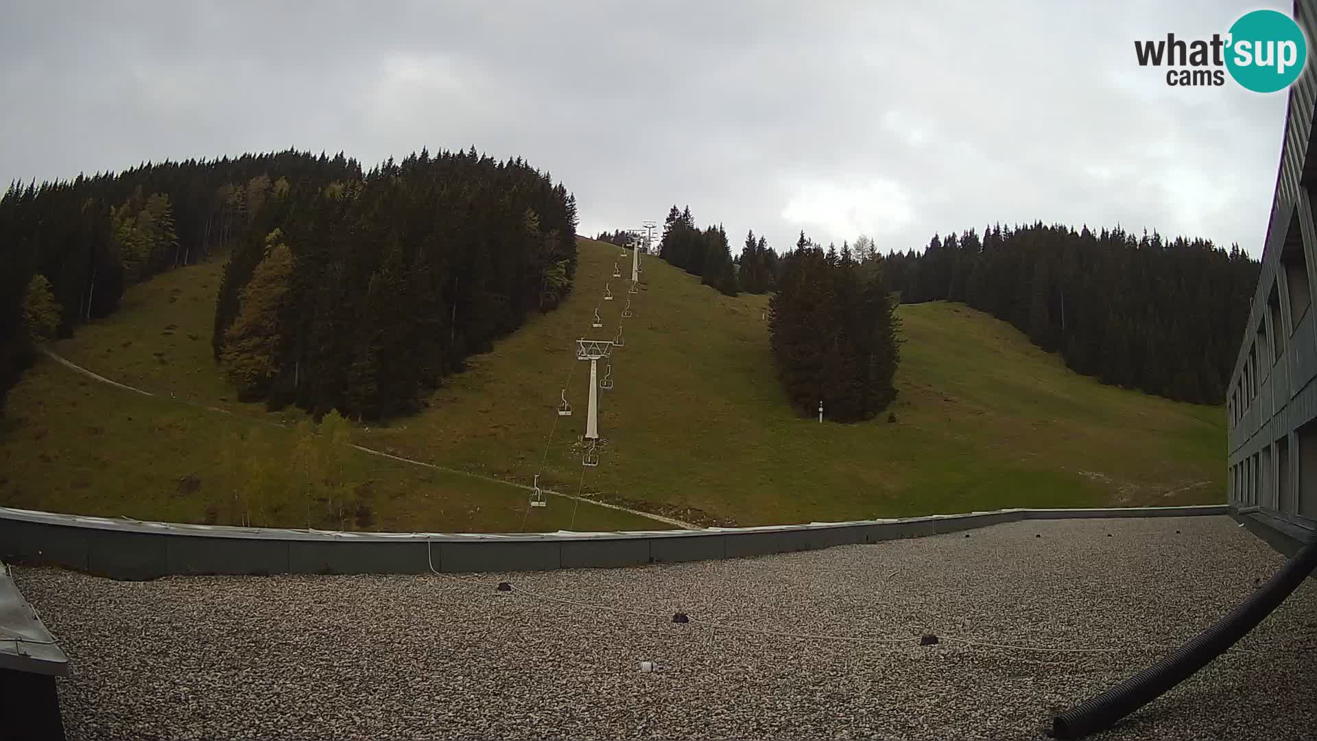 Spletna kamera smučišča GOLTE v živo – pogled na Medvedjak