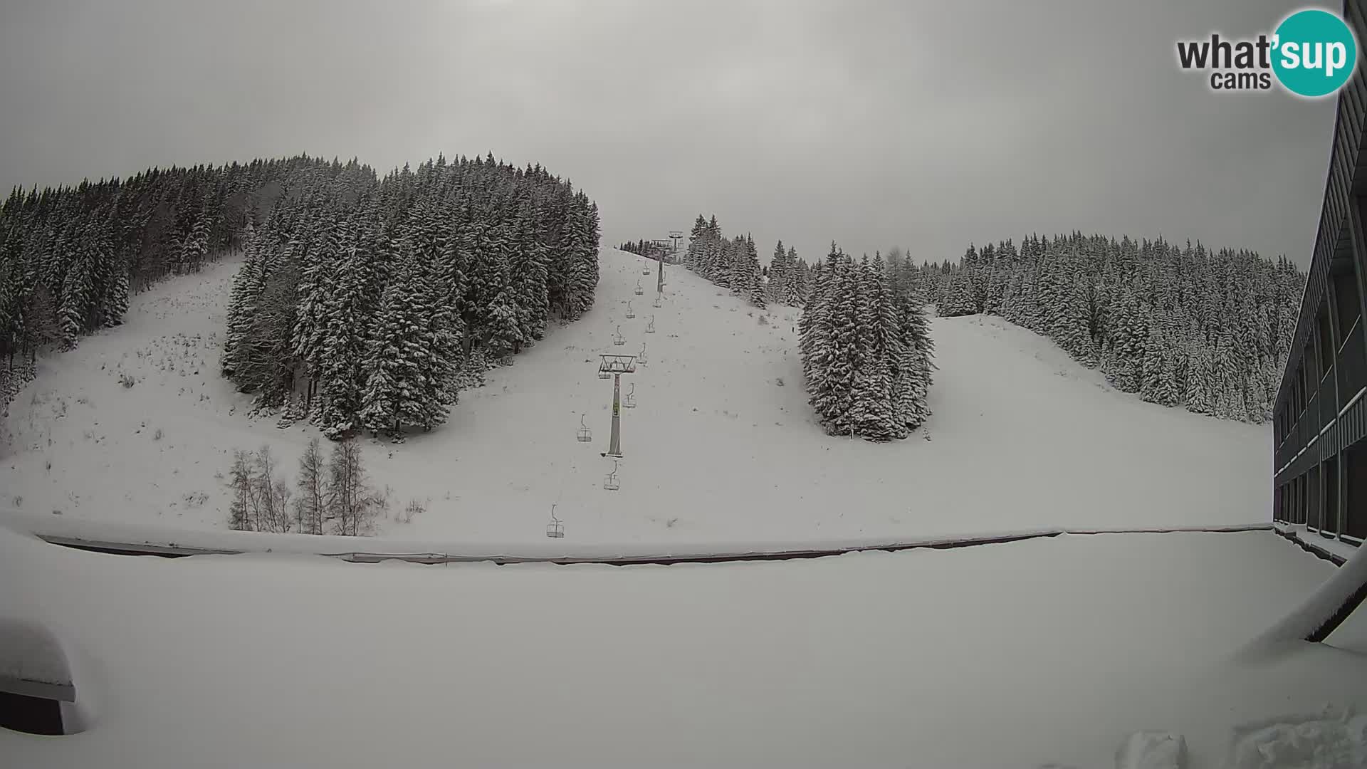 Spletna kamera smučišča GOLTE v živo – pogled na Medvedjak