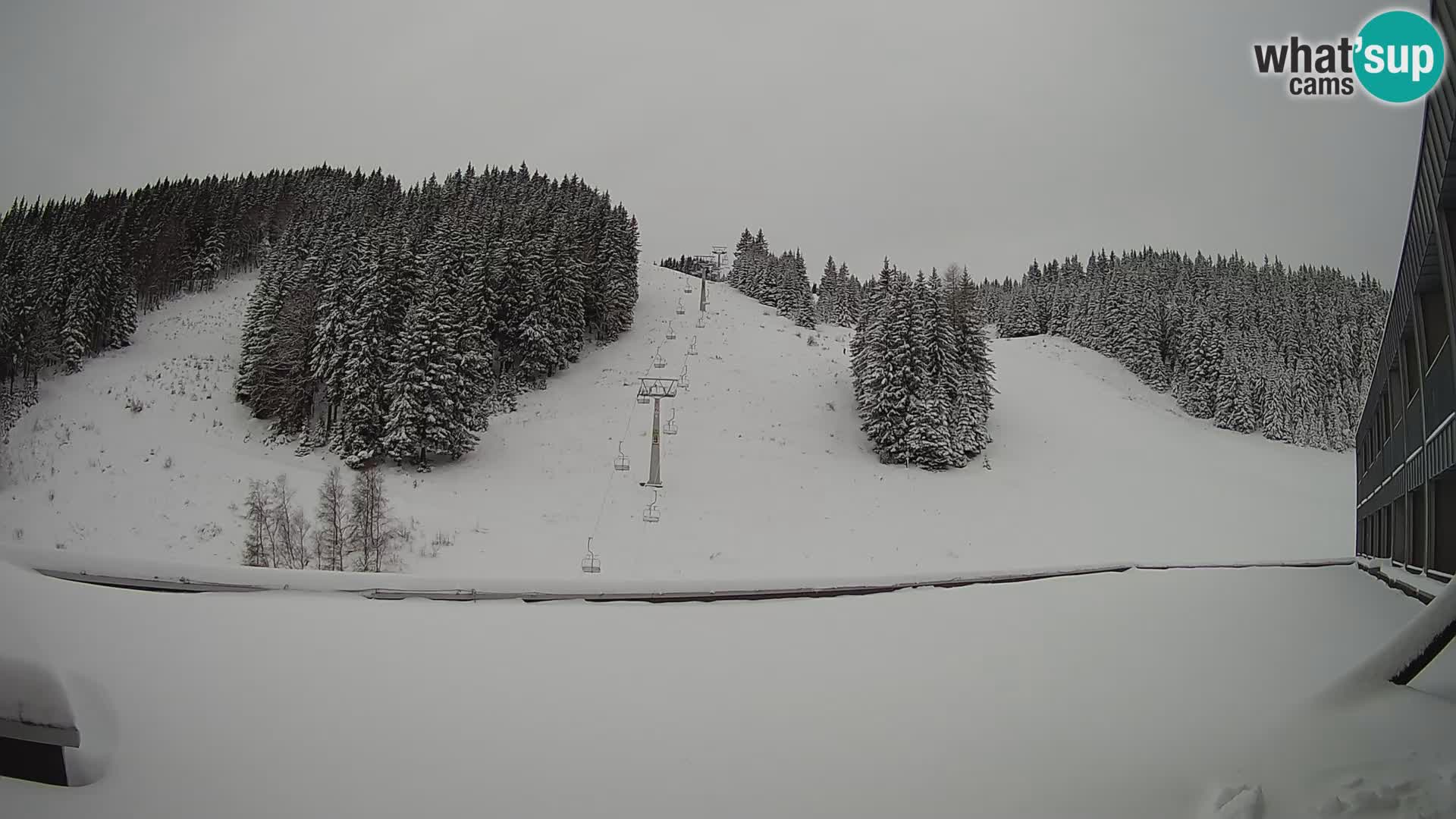 Cámara web en vivo de la estación de esquí GOLTE – vista a Medvedjak – Eslovenia