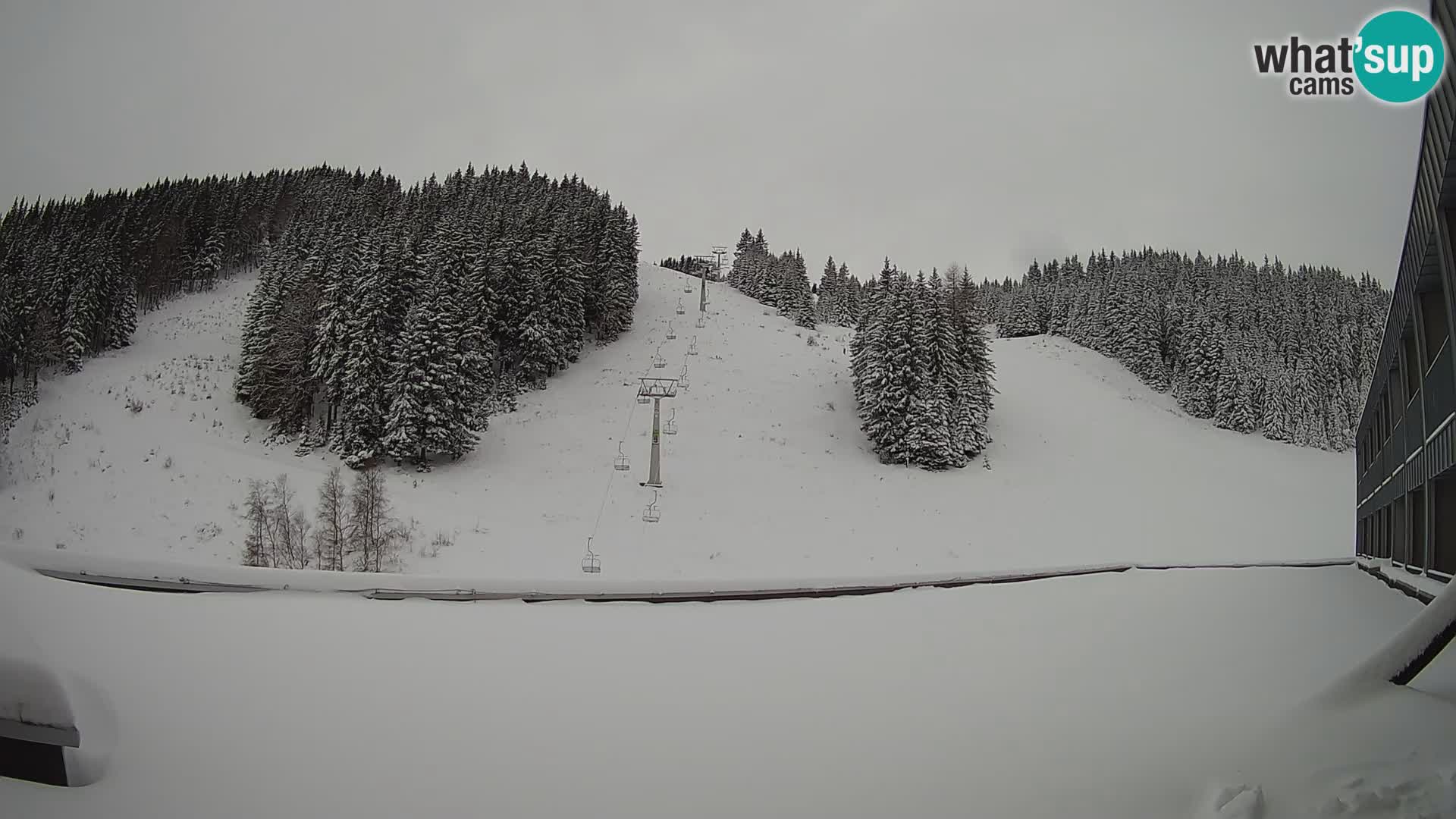 Spletna kamera smučišča GOLTE v živo – pogled na Medvedjak