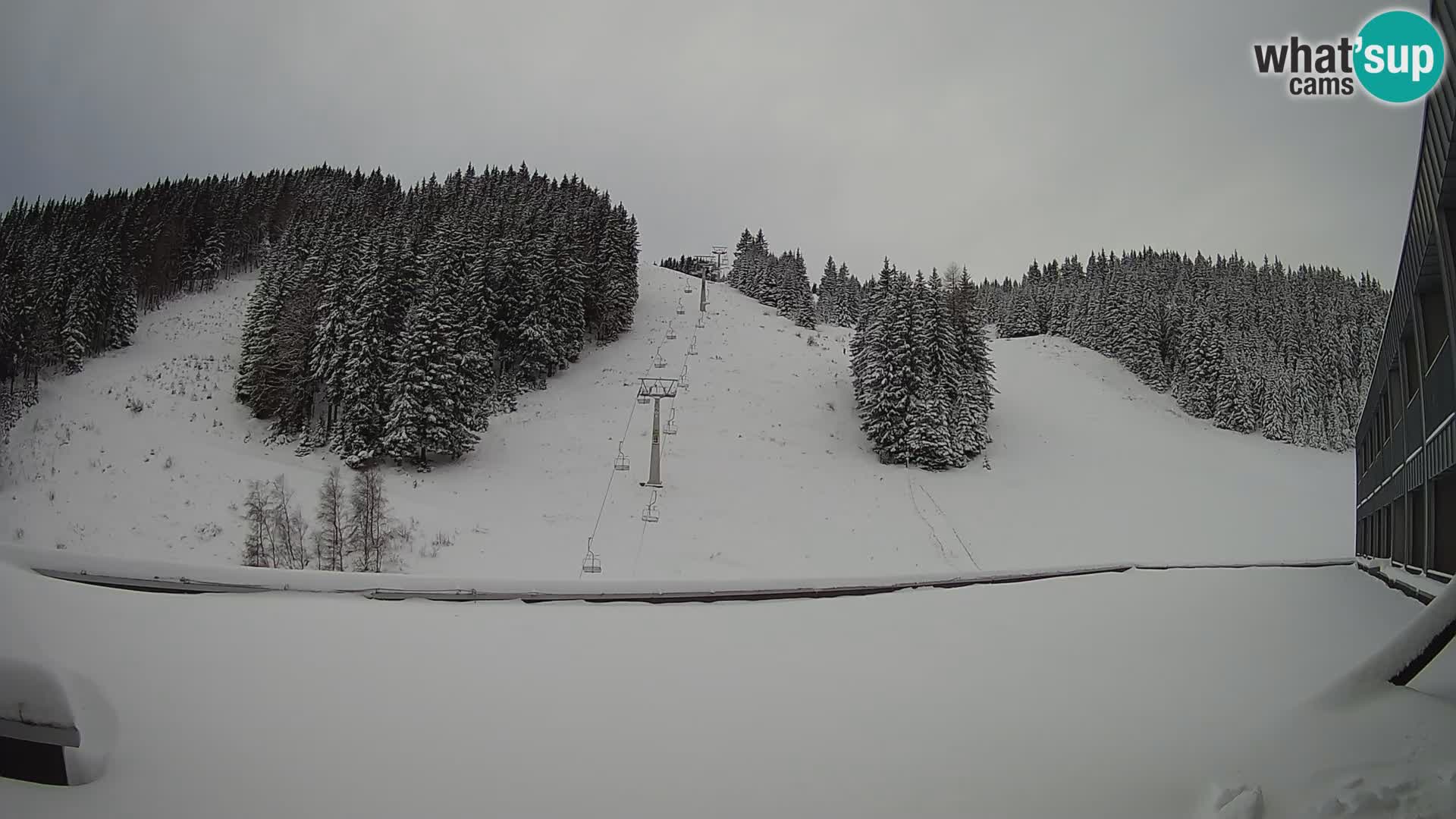 Cámara web en vivo de la estación de esquí GOLTE – vista a Medvedjak – Eslovenia