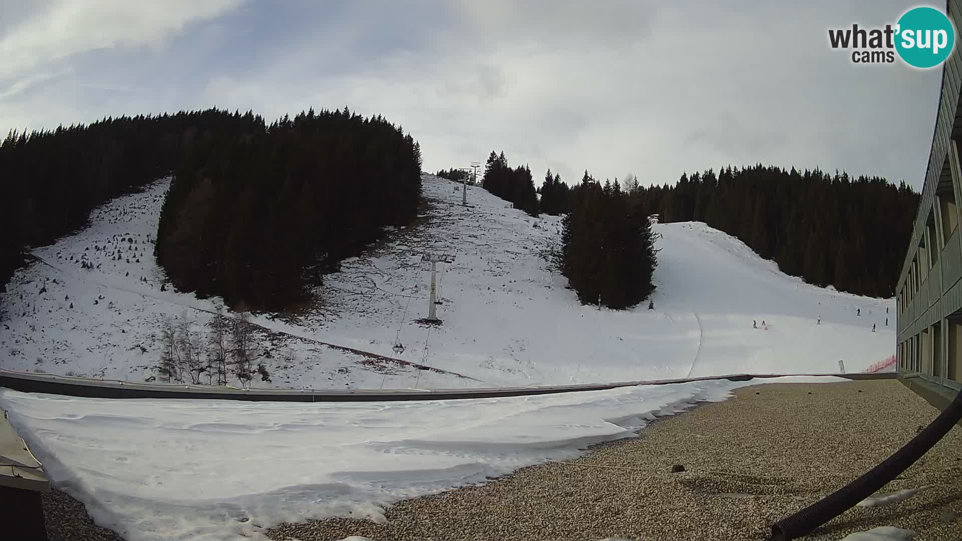 Spletna kamera smučišča GOLTE v živo – pogled na Medvedjak