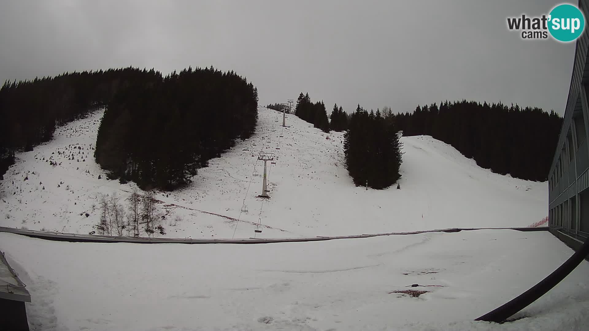 Spletna kamera smučišča GOLTE v živo – pogled na Medvedjak