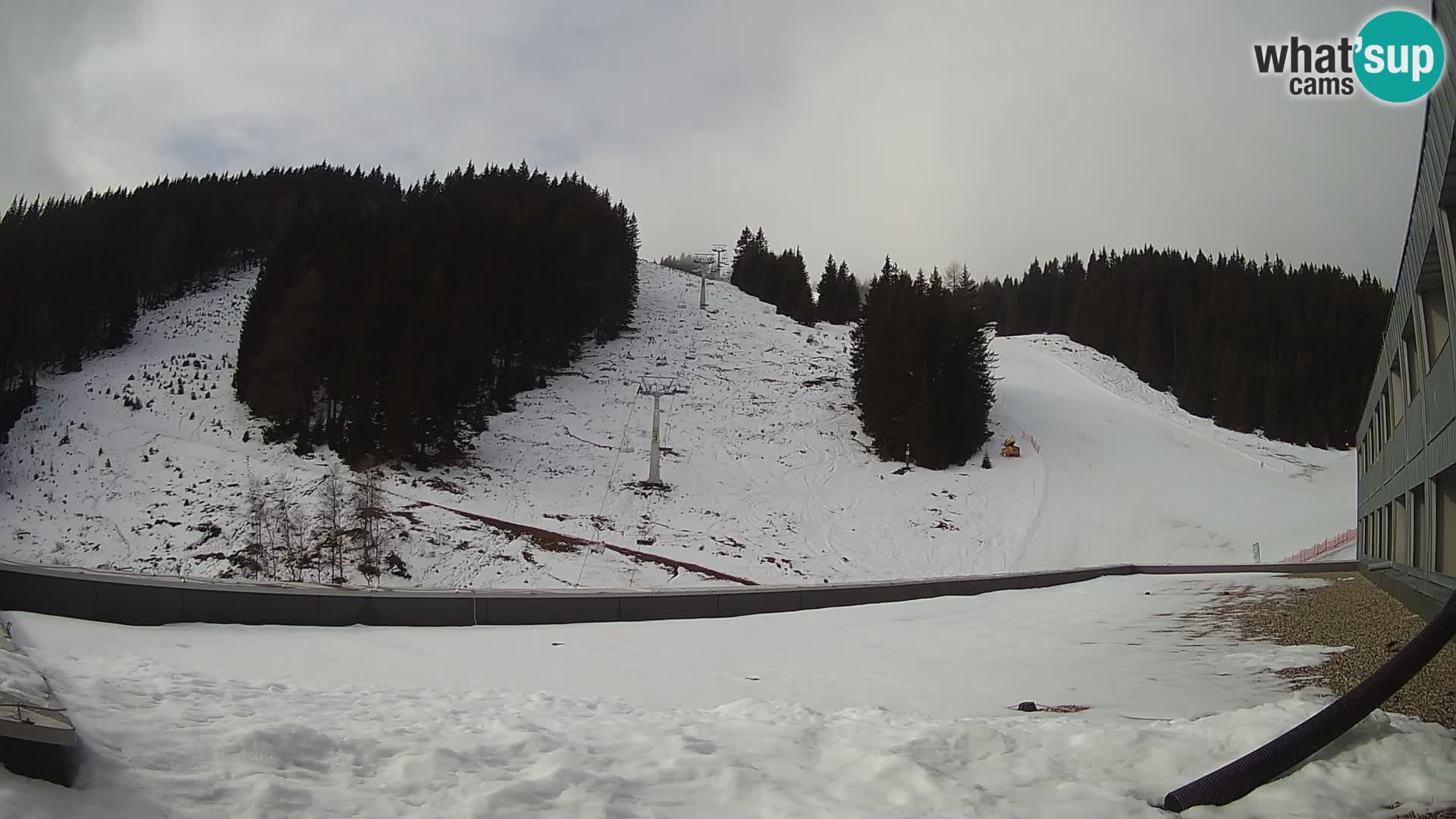 Spletna kamera smučišča GOLTE v živo – pogled na Medvedjak