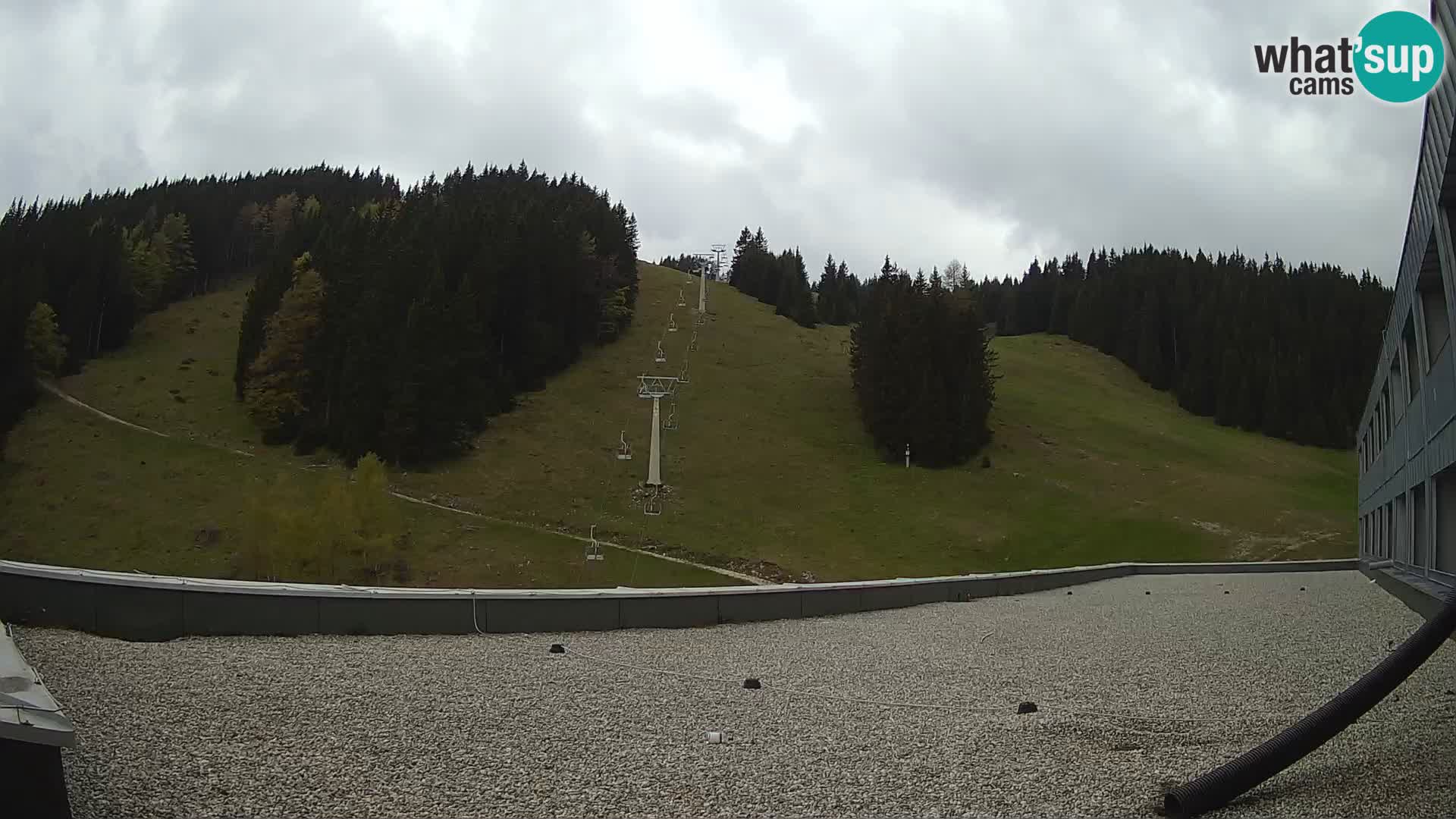 Spletna kamera smučišča GOLTE v živo – pogled na Medvedjak