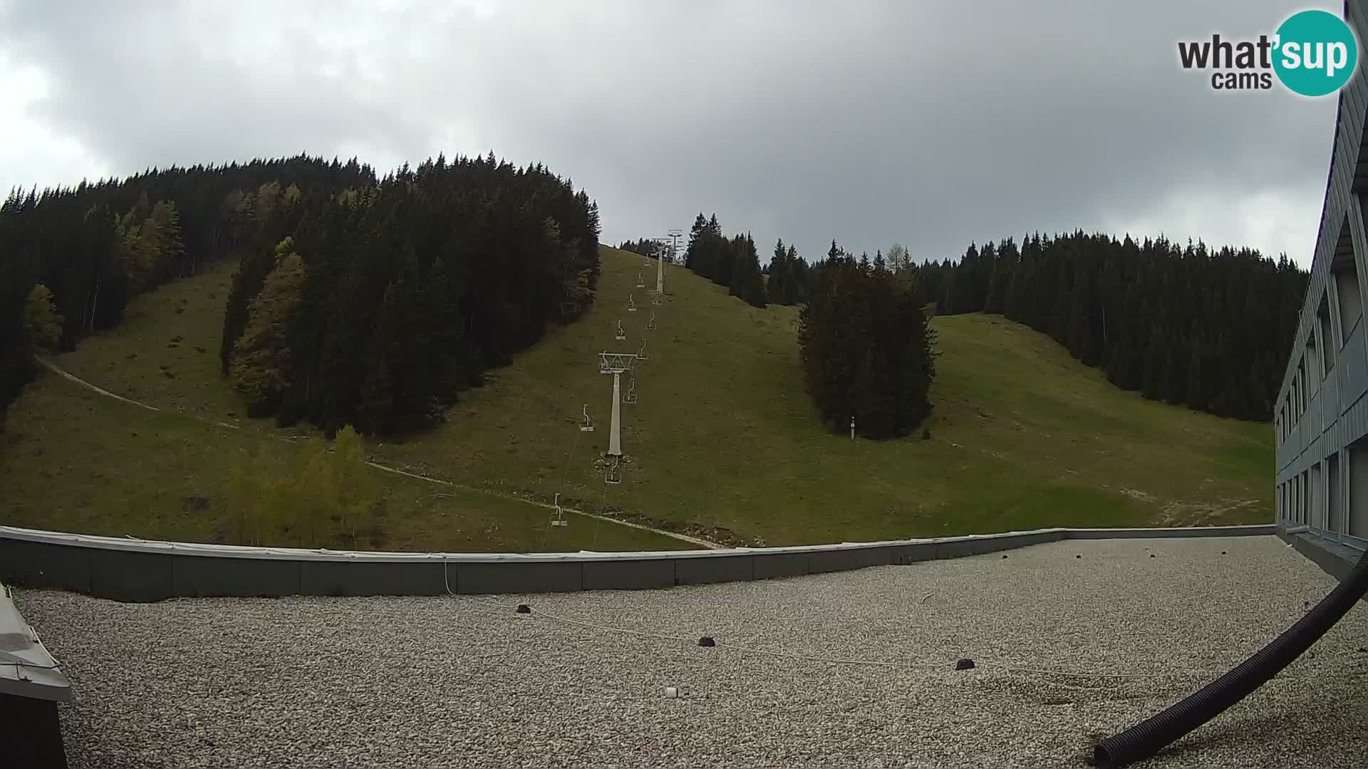 Spletna kamera smučišča GOLTE v živo – pogled na Medvedjak