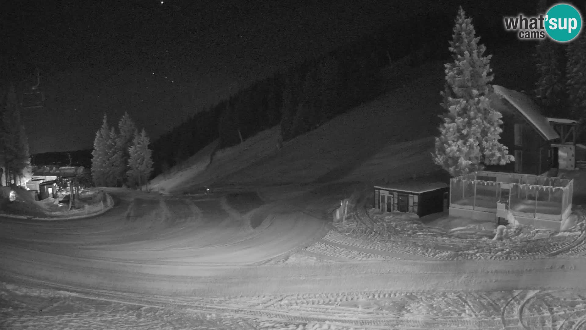 Spletna kamera smučišča GOLTE v živo – pogled na Medvedjak