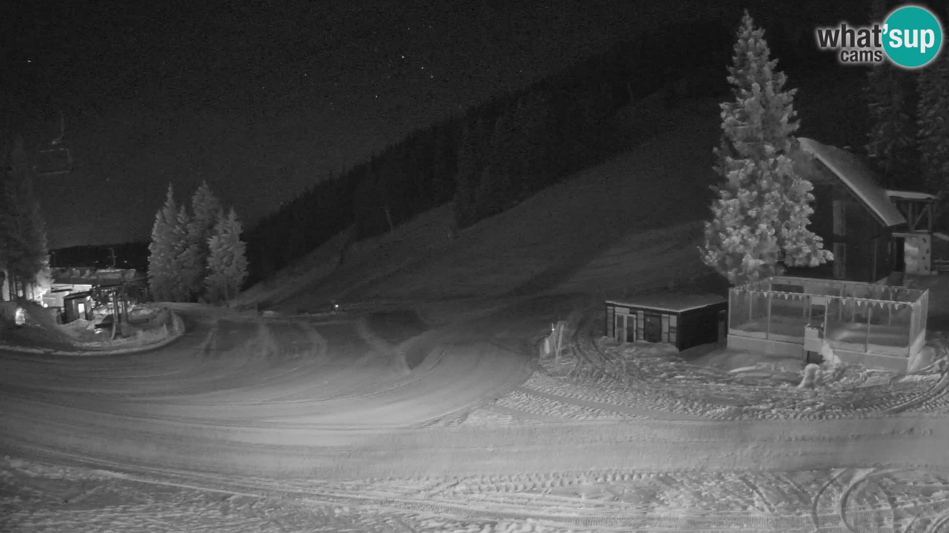 Spletna kamera smučišča GOLTE v živo – pogled na Medvedjak