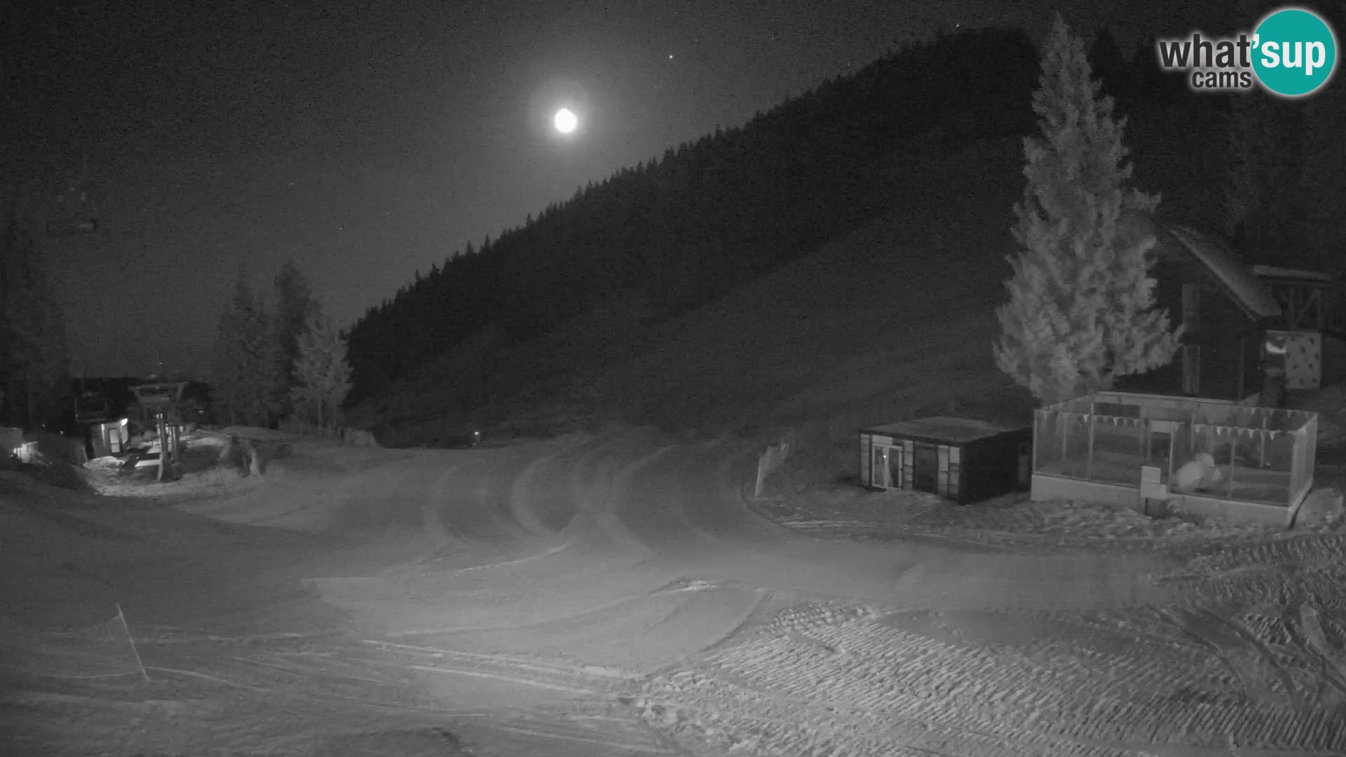 Spletna kamera smučišča GOLTE v živo – pogled na Medvedjak