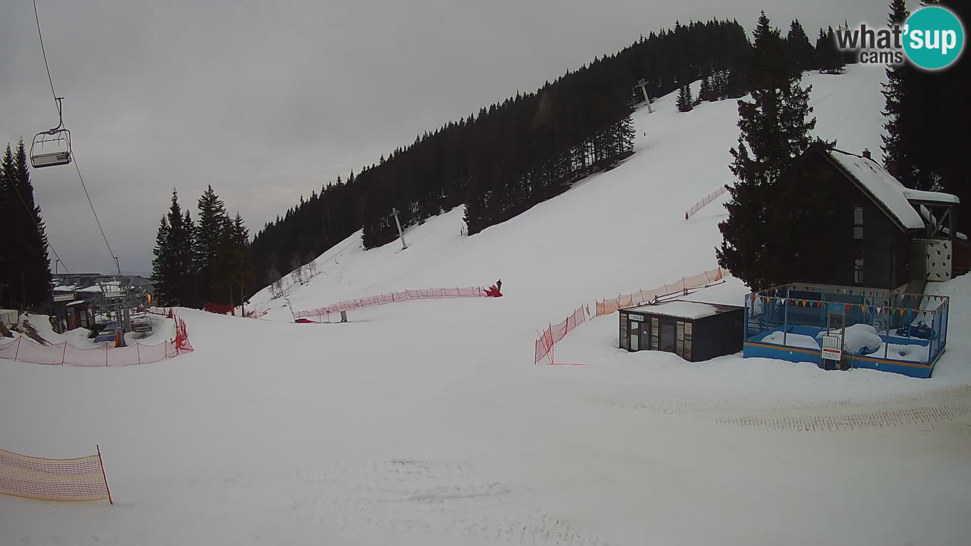 Spletna kamera smučišča GOLTE v živo – pogled na Medvedjak