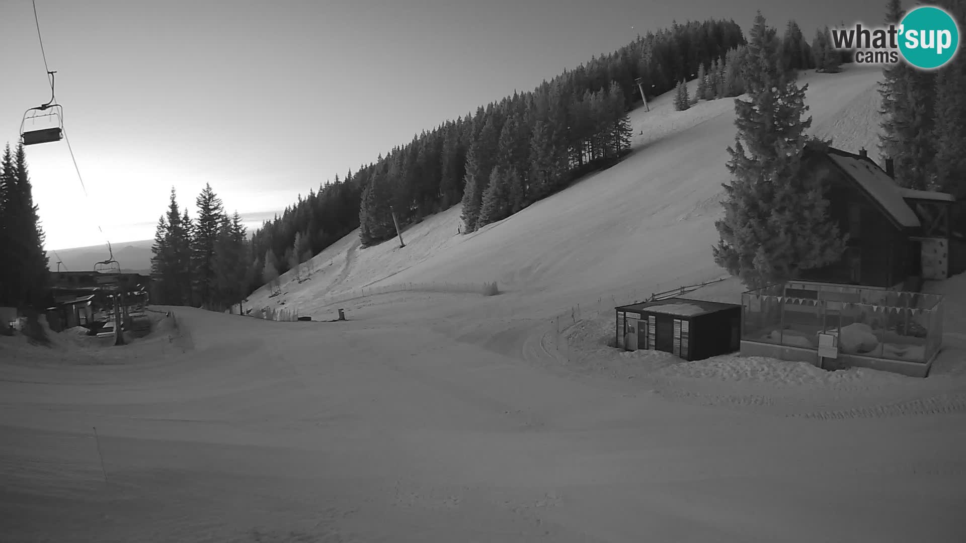 Spletna kamera smučišča GOLTE v živo – pogled na Medvedjak
