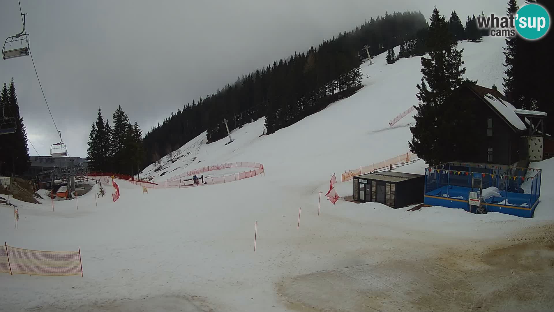 Spletna kamera smučišča GOLTE v živo – pogled na Medvedjak