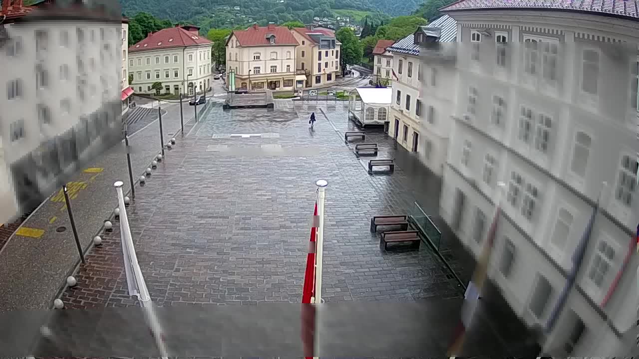 Idrija – Mestni trg (casa natale del pittore Jurij Tavčar)