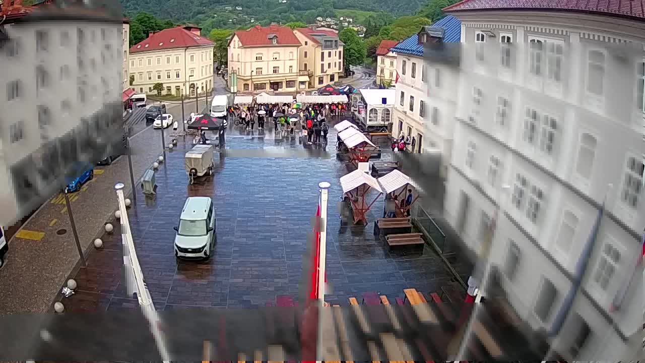 Idrija – Mestni trg (casa natale del pittore Jurij Tavčar)