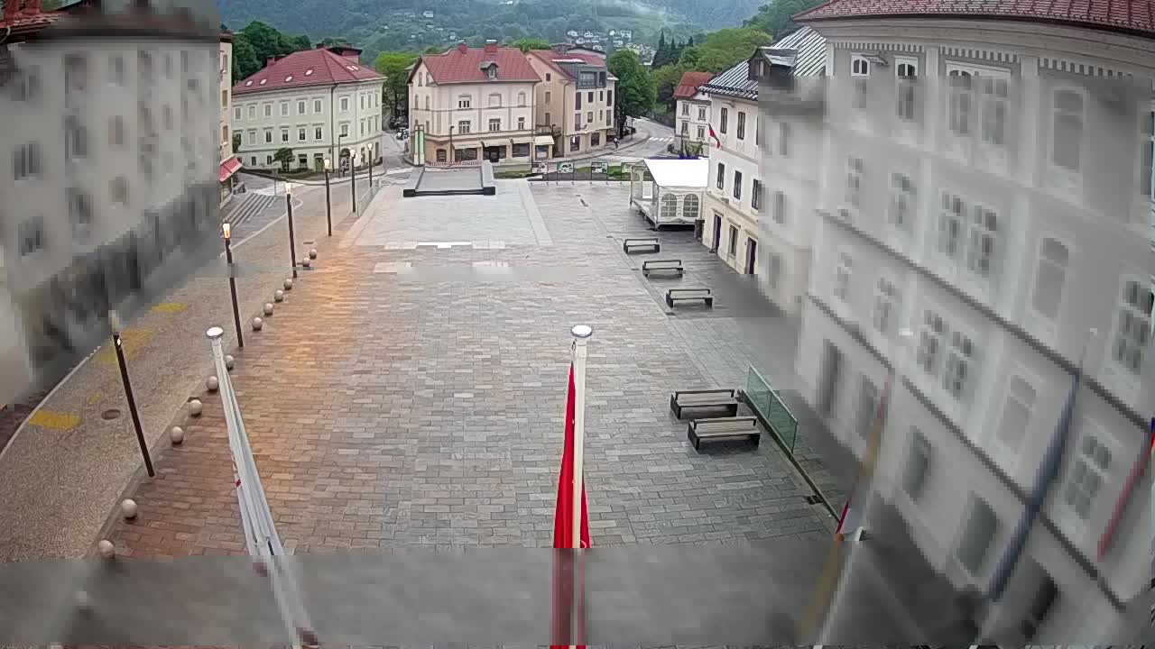 Idrija – Mestni trg (casa natale del pittore Jurij Tavčar)