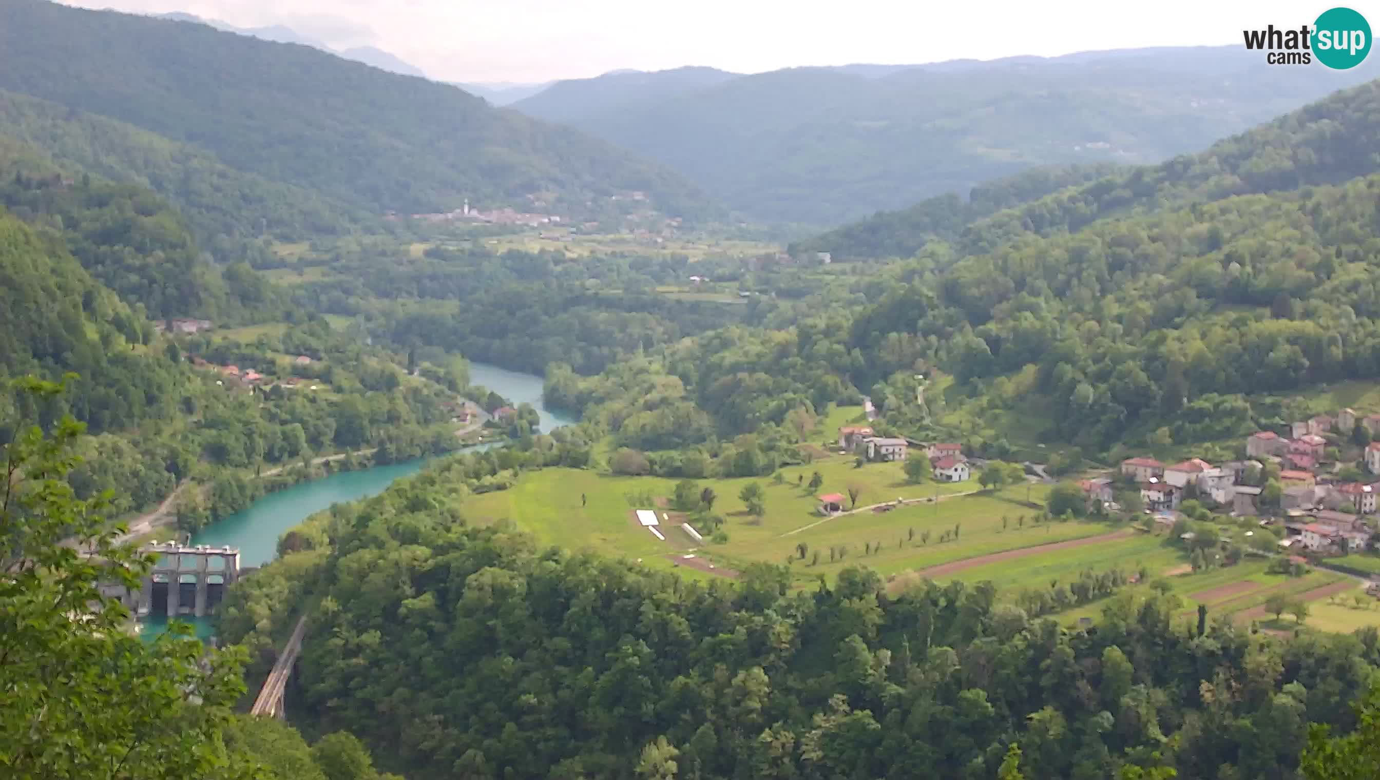 Live Webcam Kanal ob Soči – Vue sur la rivière Soča, Ajba, Bodrež et Ročinj