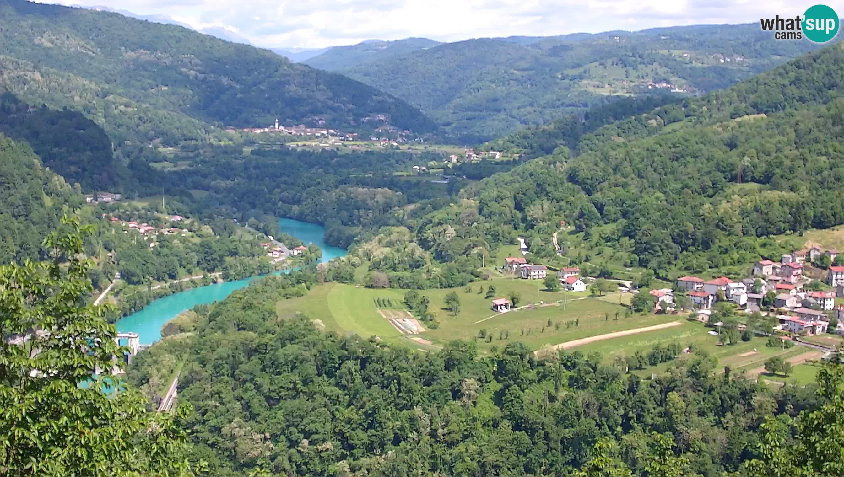 Live Webcam Kanal ob Soči – Vue sur la rivière Soča, Ajba, Bodrež et Ročinj