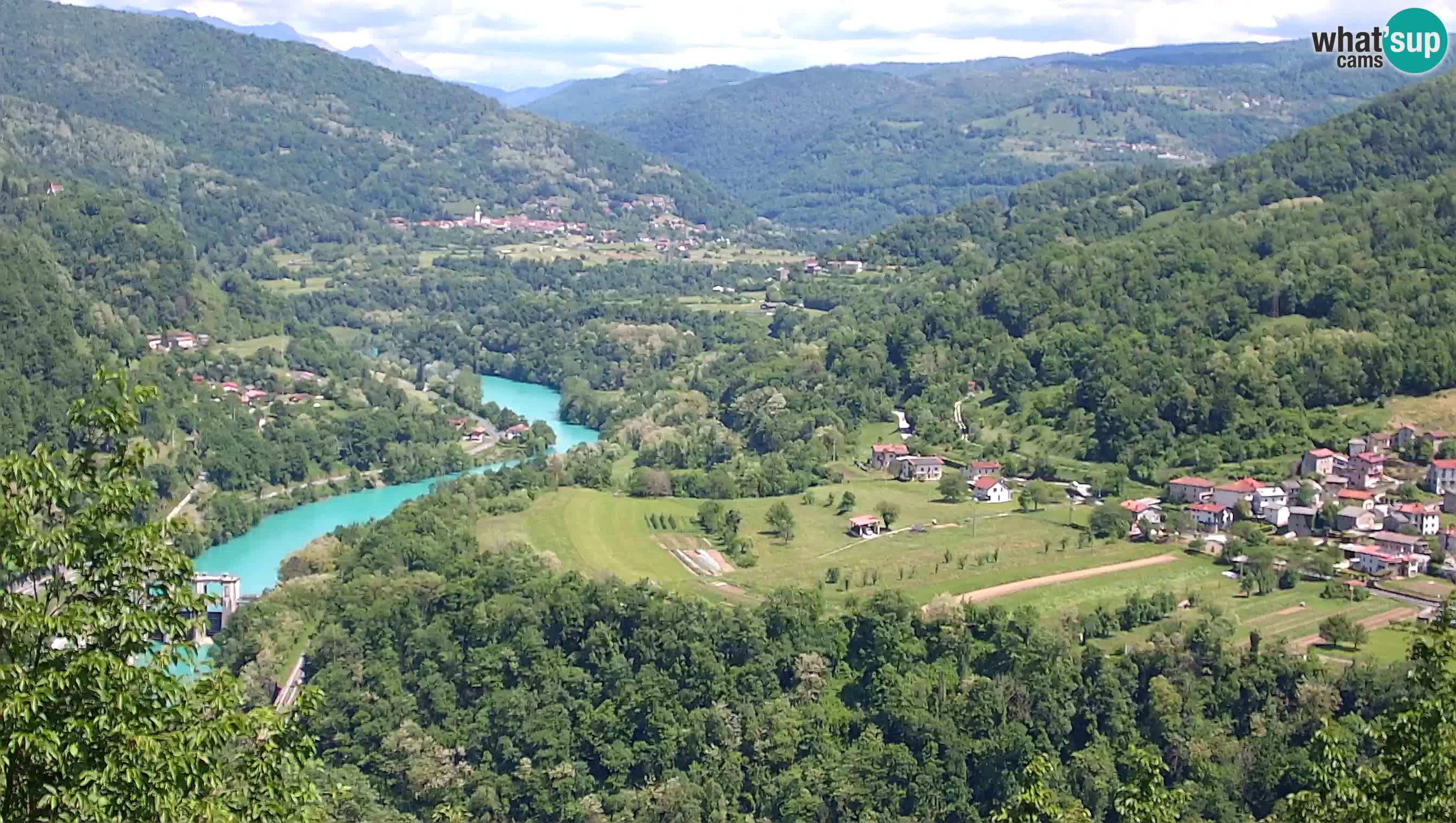 Live Webcam Kanal ob Soči – Vista sul fiume Isonzo, Ajba, Bodrež e Ročinj