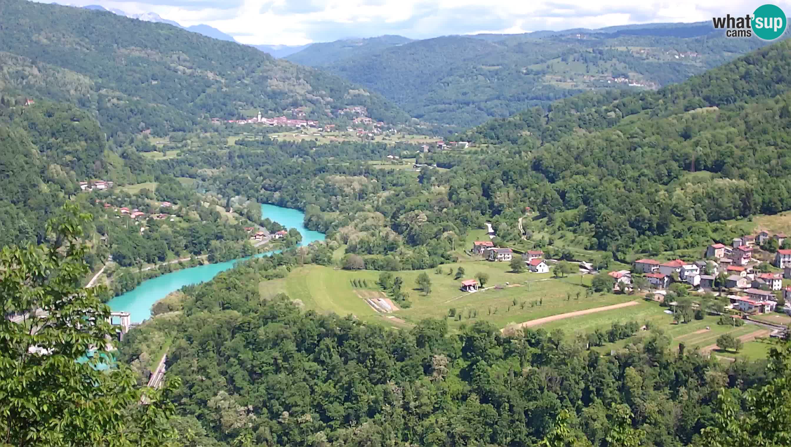Live Webcam Kanal ob Soči – Vista sul fiume Isonzo, Ajba, Bodrež e Ročinj