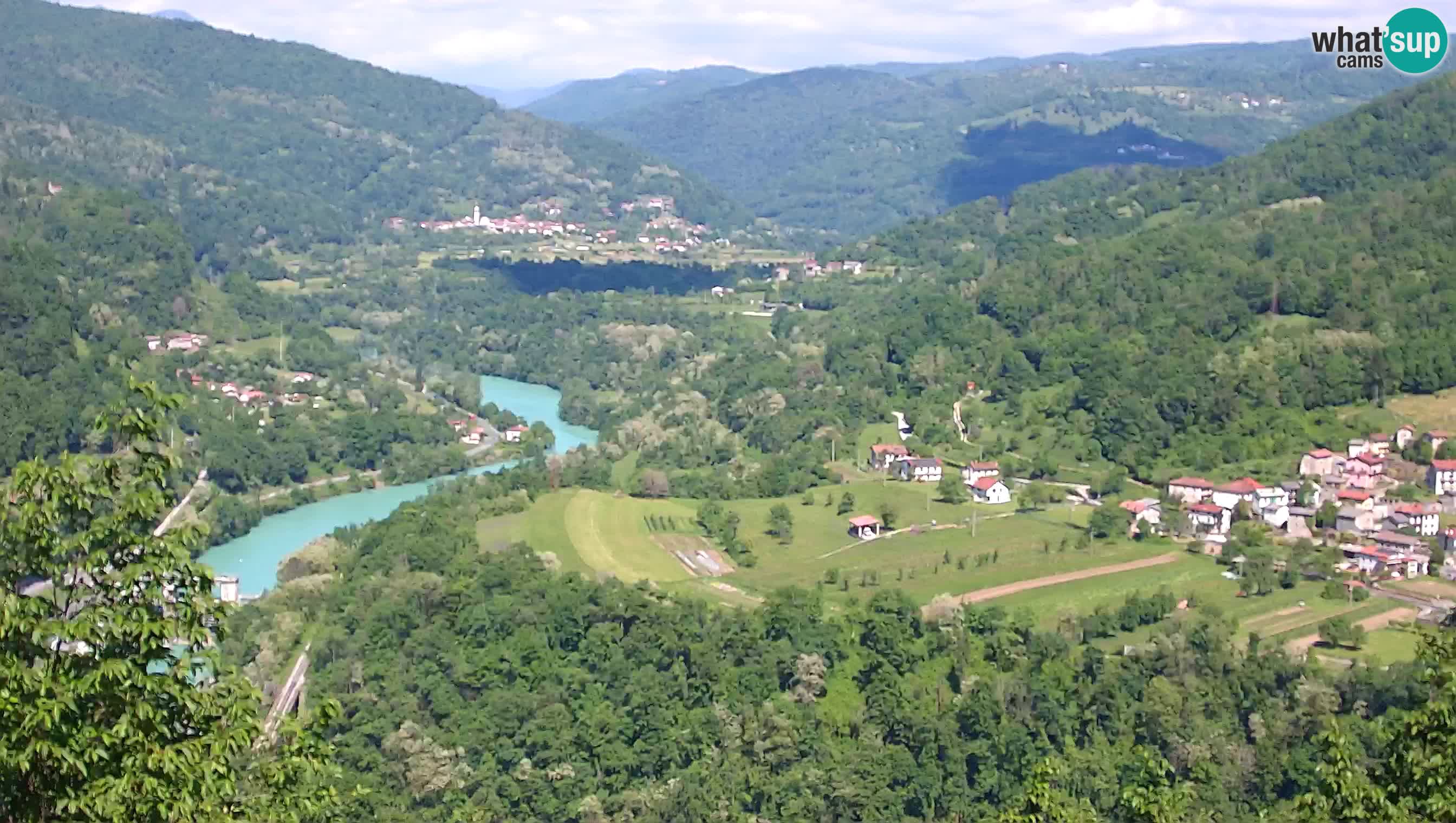 Live Webcam Kanal ob Soči – Blick auf den Fluss Soča, Ajba, Bodrež und Ročinj