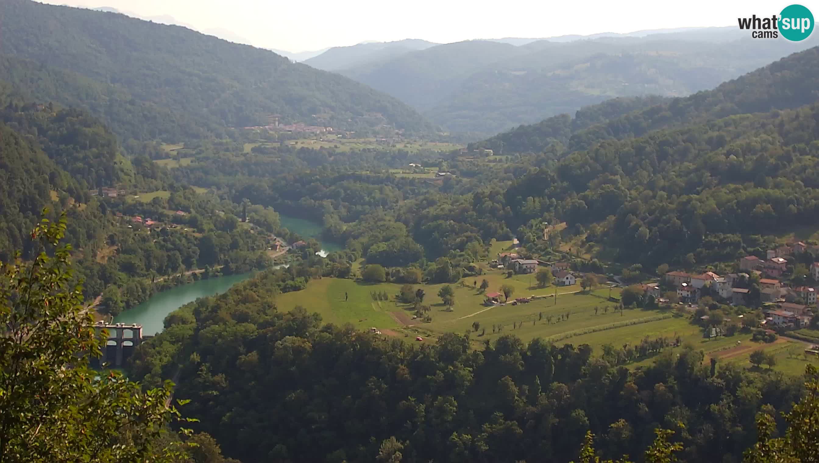 Live Webcam Kanal ob Soči – Vista sul fiume Isonzo, Ajba, Bodrež e Ročinj