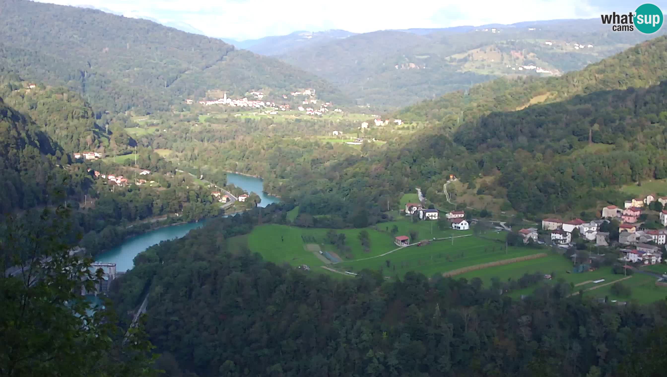 Live Webcam Kanal ob Soči – Blick auf den Fluss Soča, Ajba, Bodrež und Ročinj