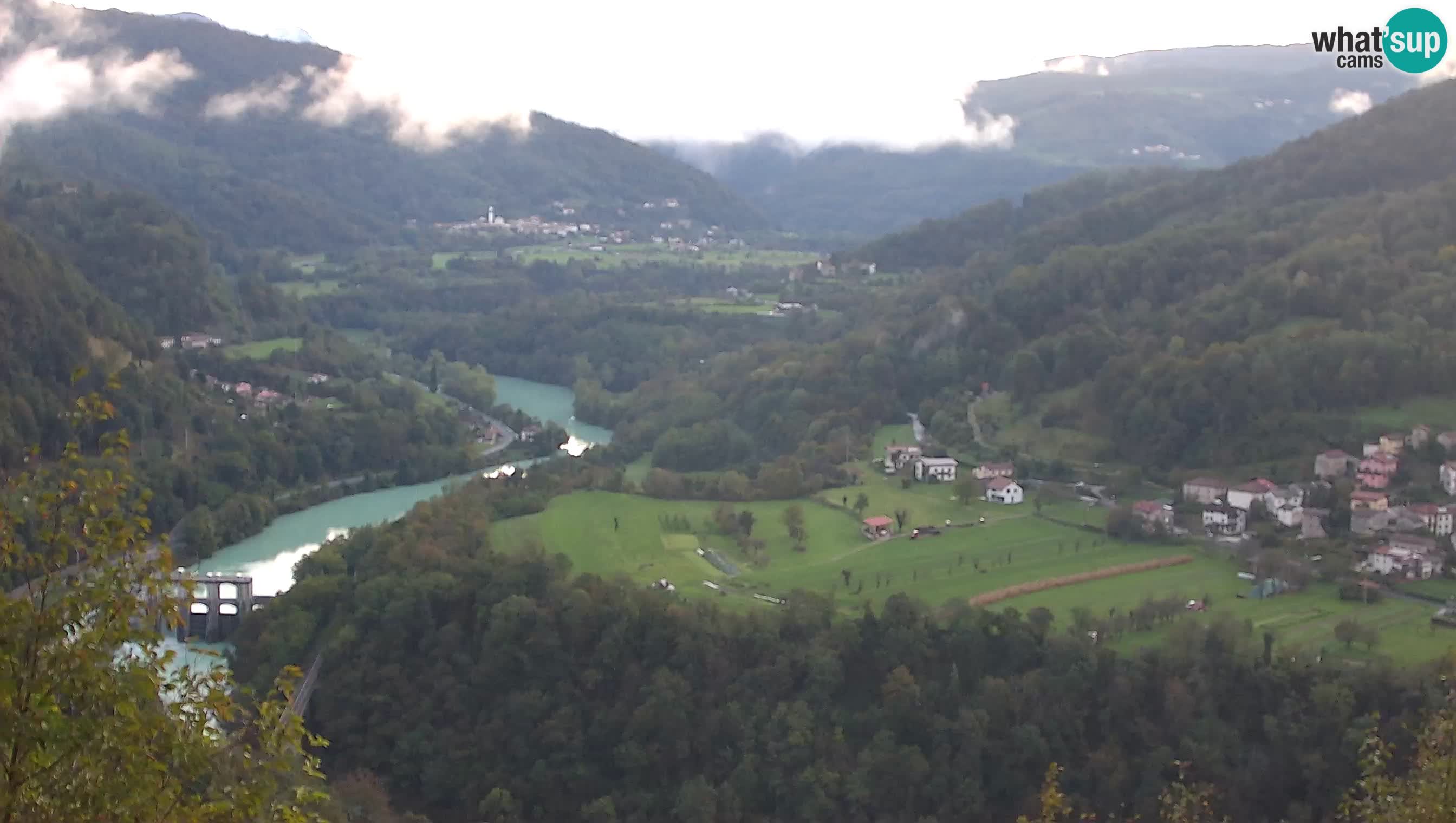 Live Webcam Kanal ob Soči – Vista sul fiume Isonzo, Ajba, Bodrež e Ročinj