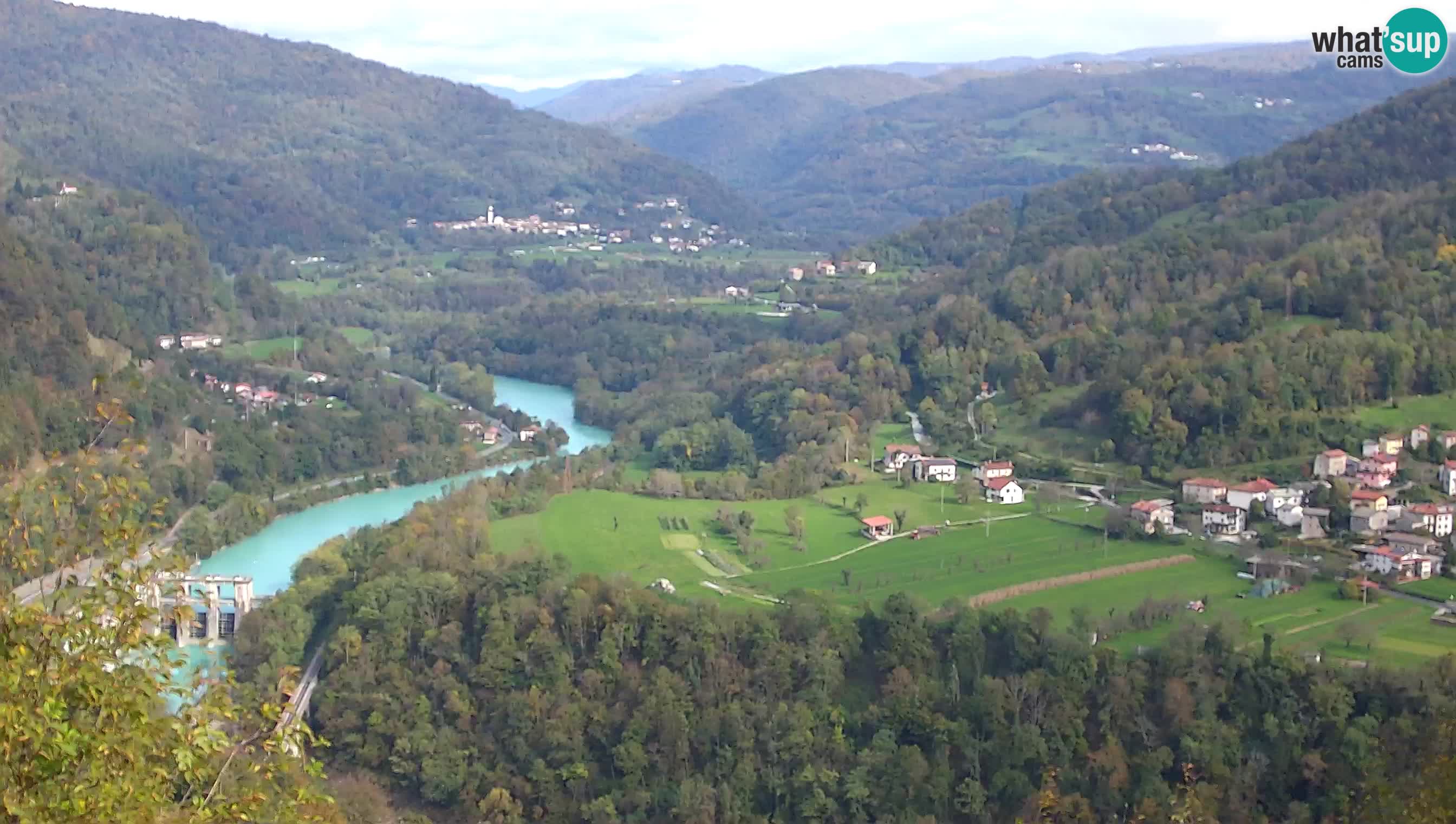 Live Webcam Kanal ob Soči – Vue sur la rivière Soča, Ajba, Bodrež et Ročinj