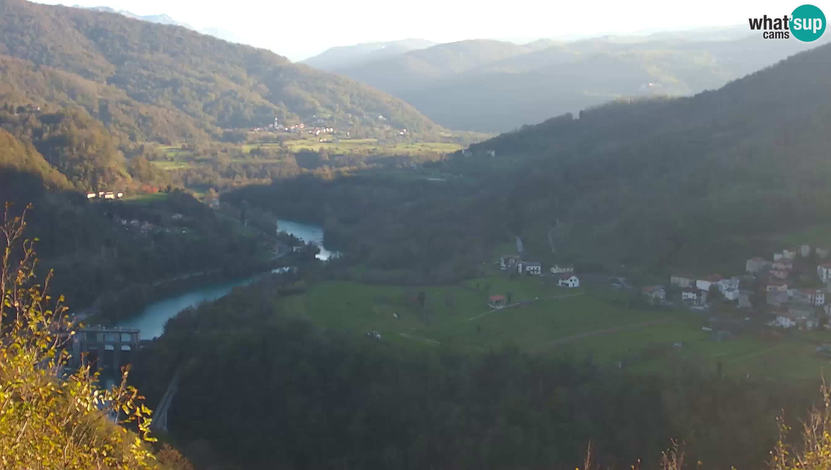 Live Webcam Kanal ob Soči – Blick auf den Fluss Soča, Ajba, Bodrež und Ročinj