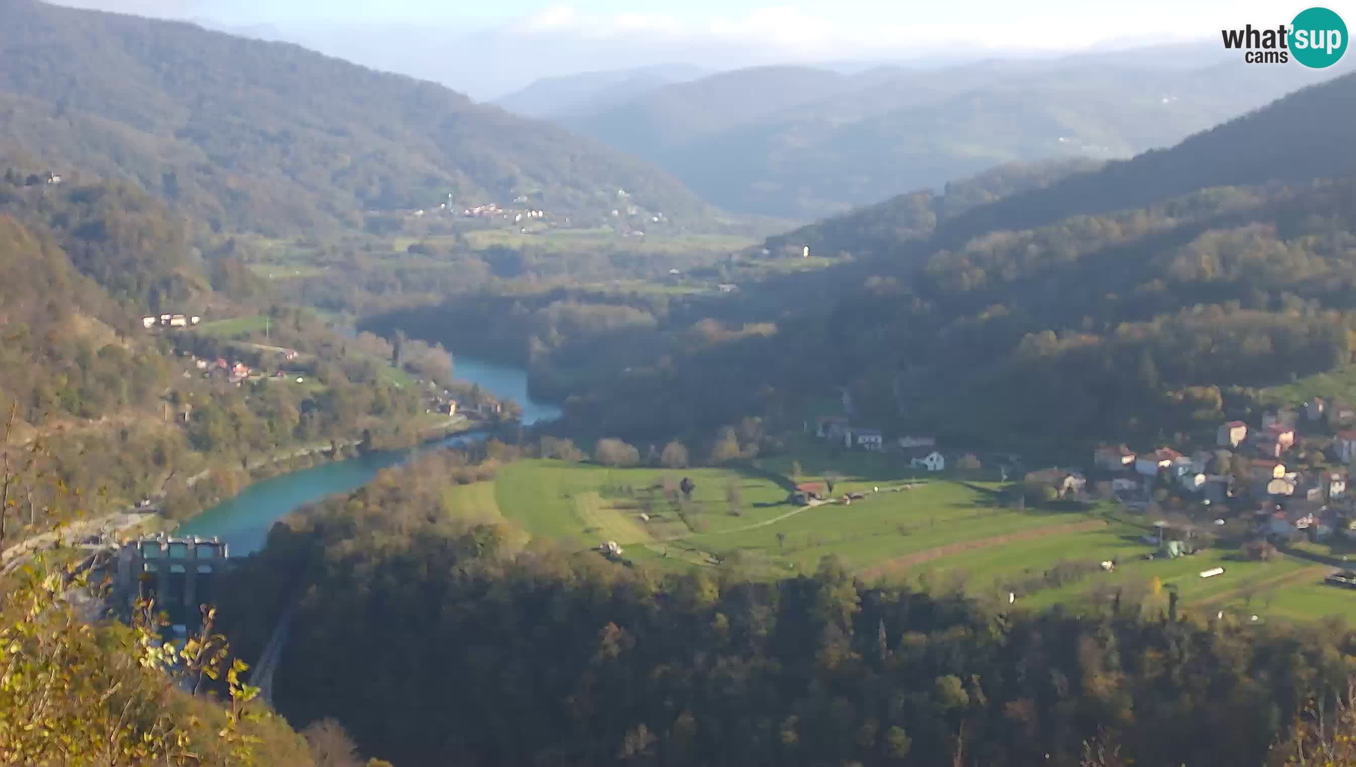 Live Webcam Kanal ob Soči – Vista sul fiume Isonzo, Ajba, Bodrež e Ročinj