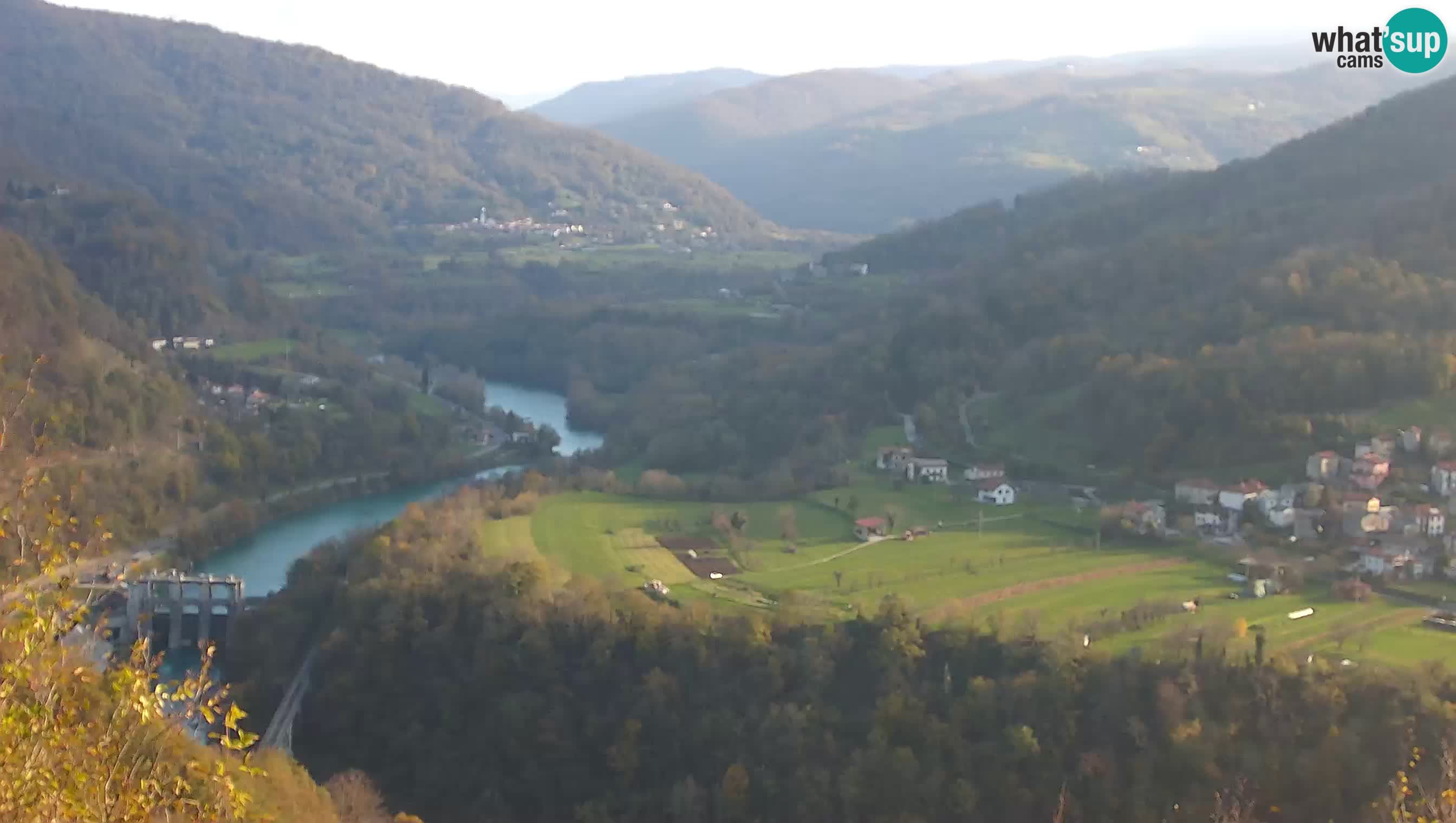 Live Webcam Kanal ob Soči – Vista sul fiume Isonzo, Ajba, Bodrež e Ročinj