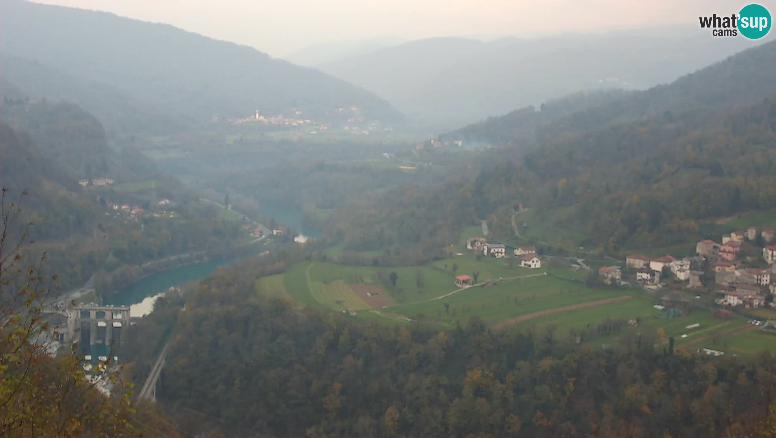 Live Webcam Kanal ob Soči – Vue sur la rivière Soča, Ajba, Bodrež et Ročinj