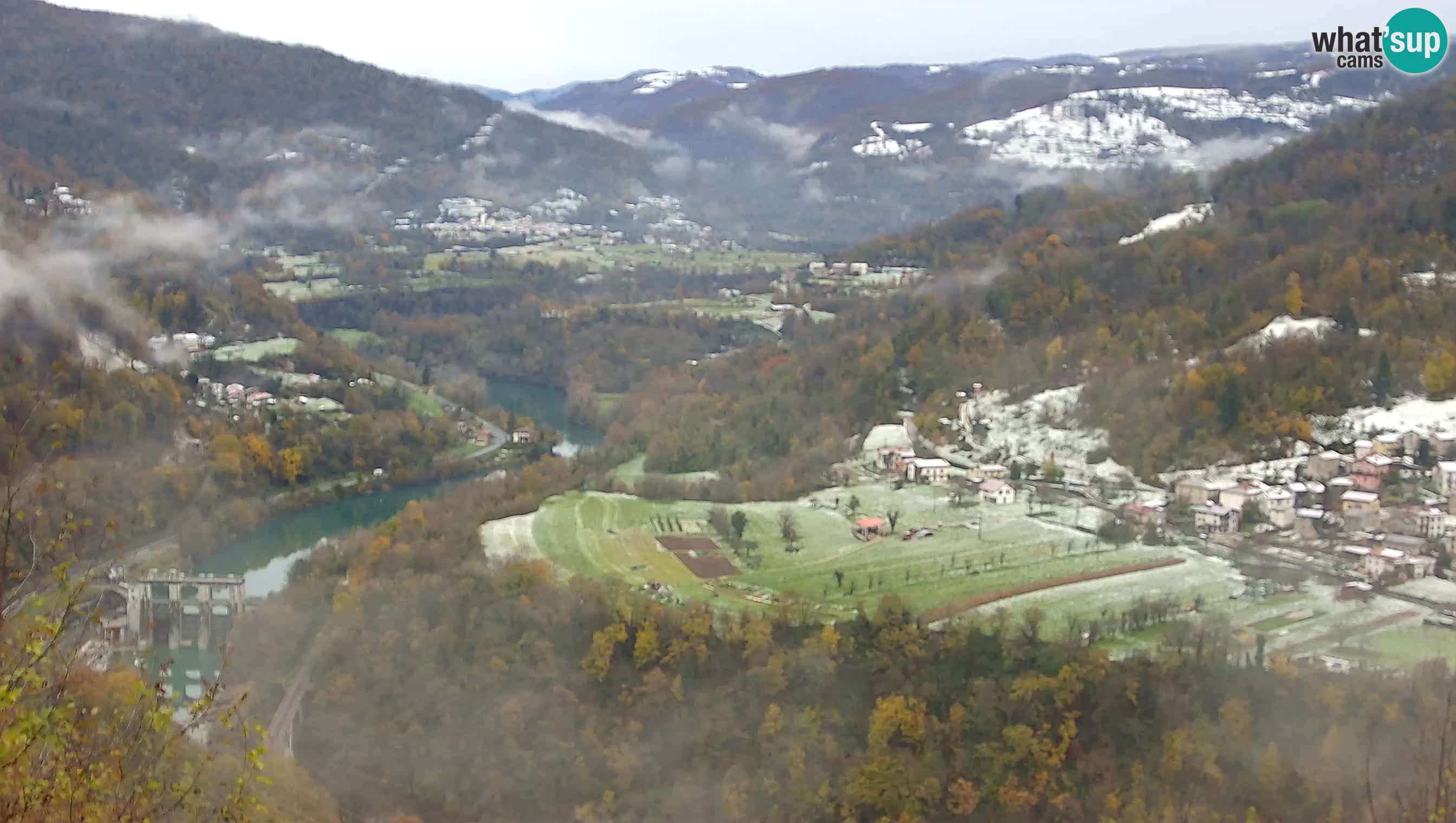 Live Webcam Kanal ob Soči – Blick auf den Fluss Soča, Ajba, Bodrež und Ročinj