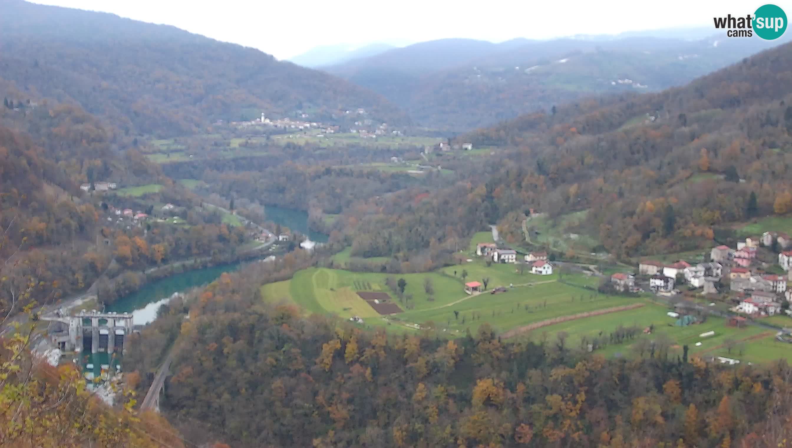 Live Webcam Kanal ob Soči – Vista sul fiume Isonzo, Ajba, Bodrež e Ročinj