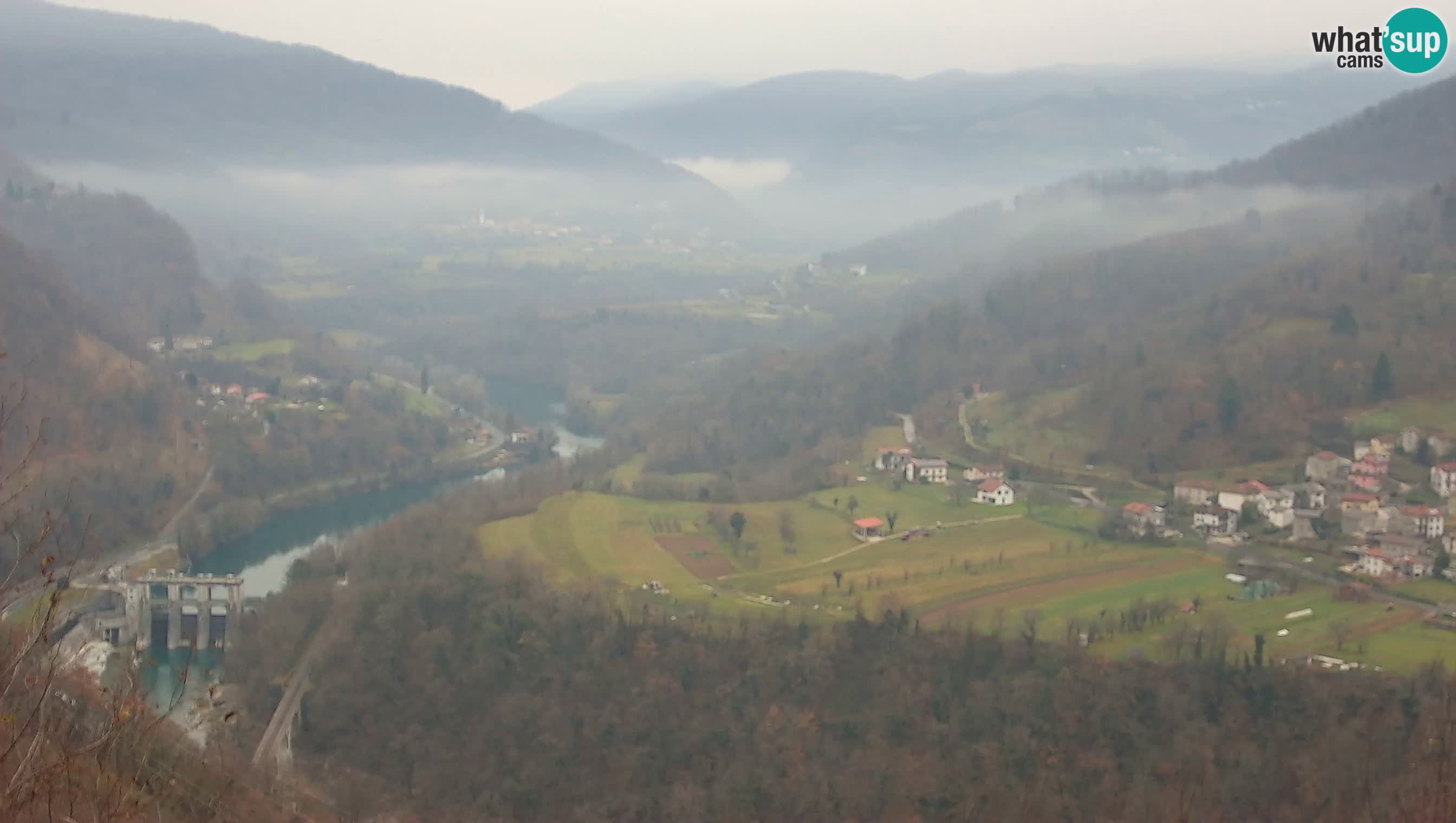 Live Webcam Kanal ob Soči – Vista sul fiume Isonzo, Ajba, Bodrež e Ročinj