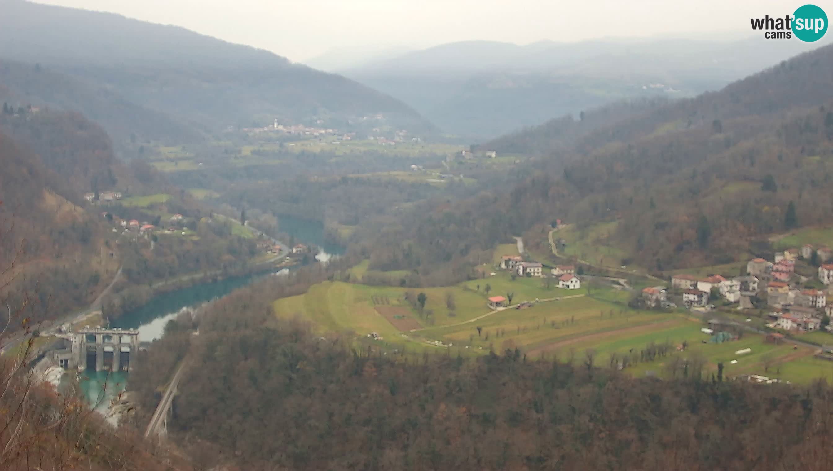 Live Webcam Kanal ob Soči – Vista sul fiume Isonzo, Ajba, Bodrež e Ročinj