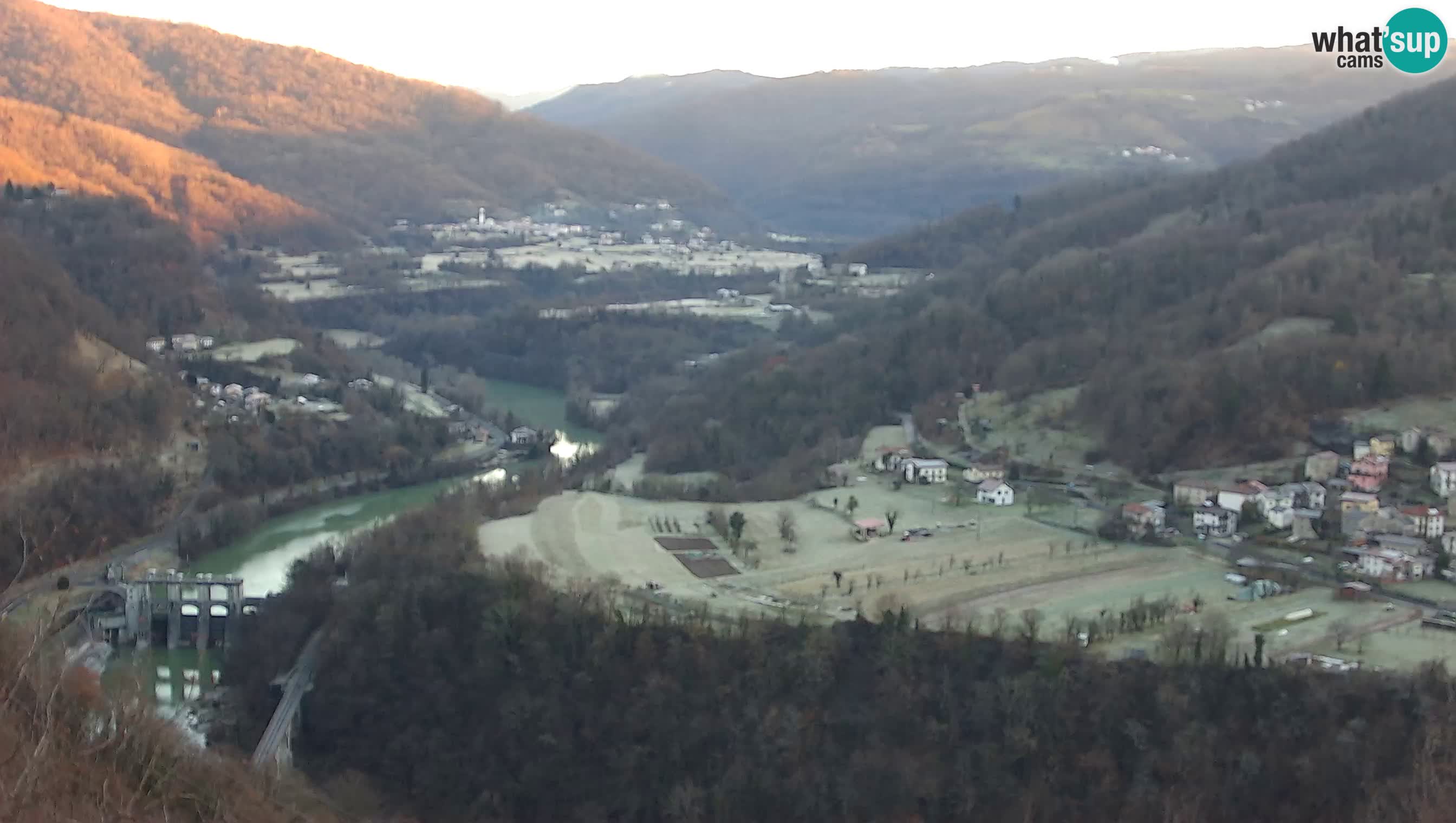 Live Webcam Kanal ob Soči – Vue sur la rivière Soča, Ajba, Bodrež et Ročinj