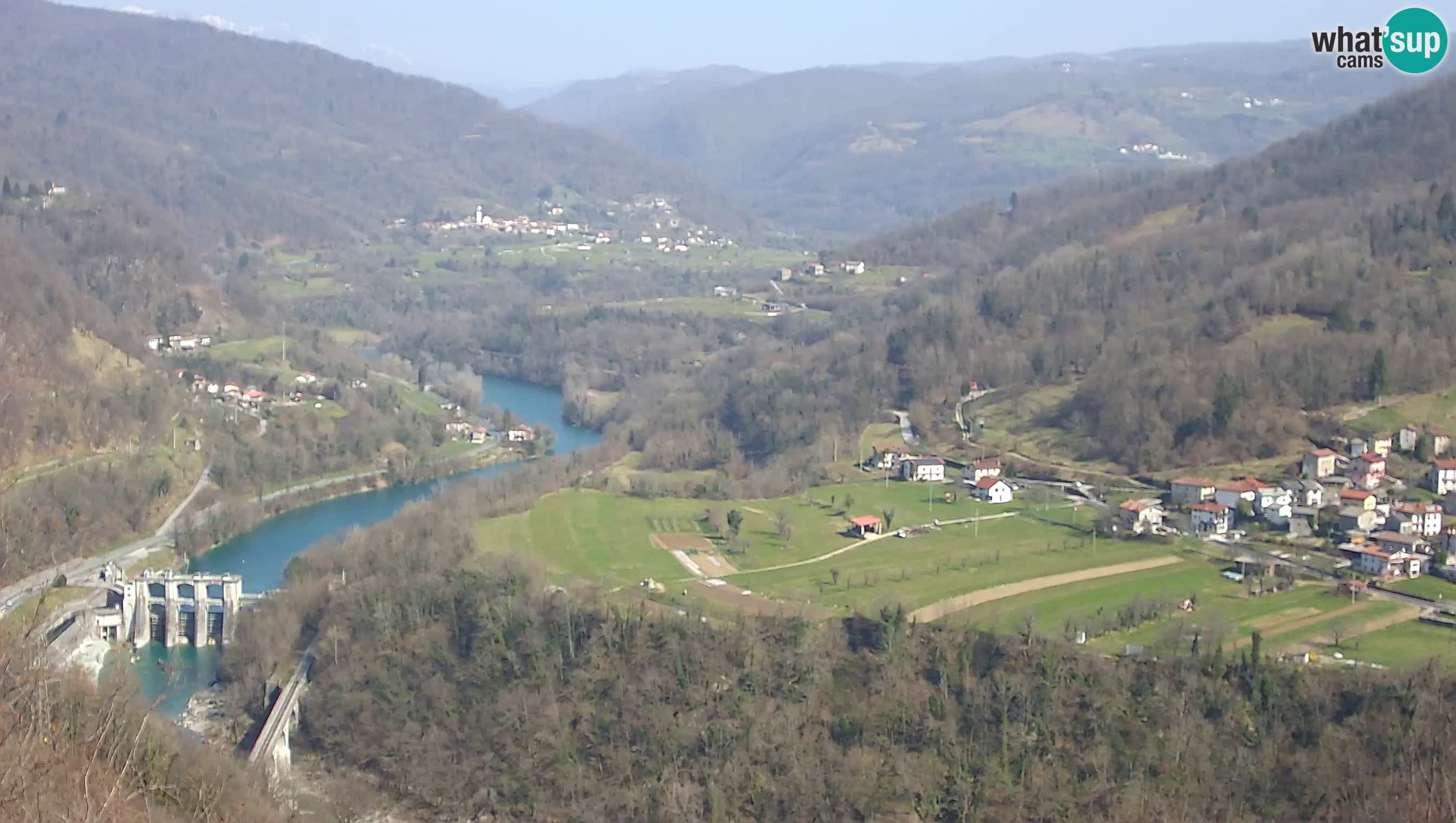 Live Webcam Kanal ob Soči – Vista sul fiume Isonzo, Ajba, Bodrež e Ročinj