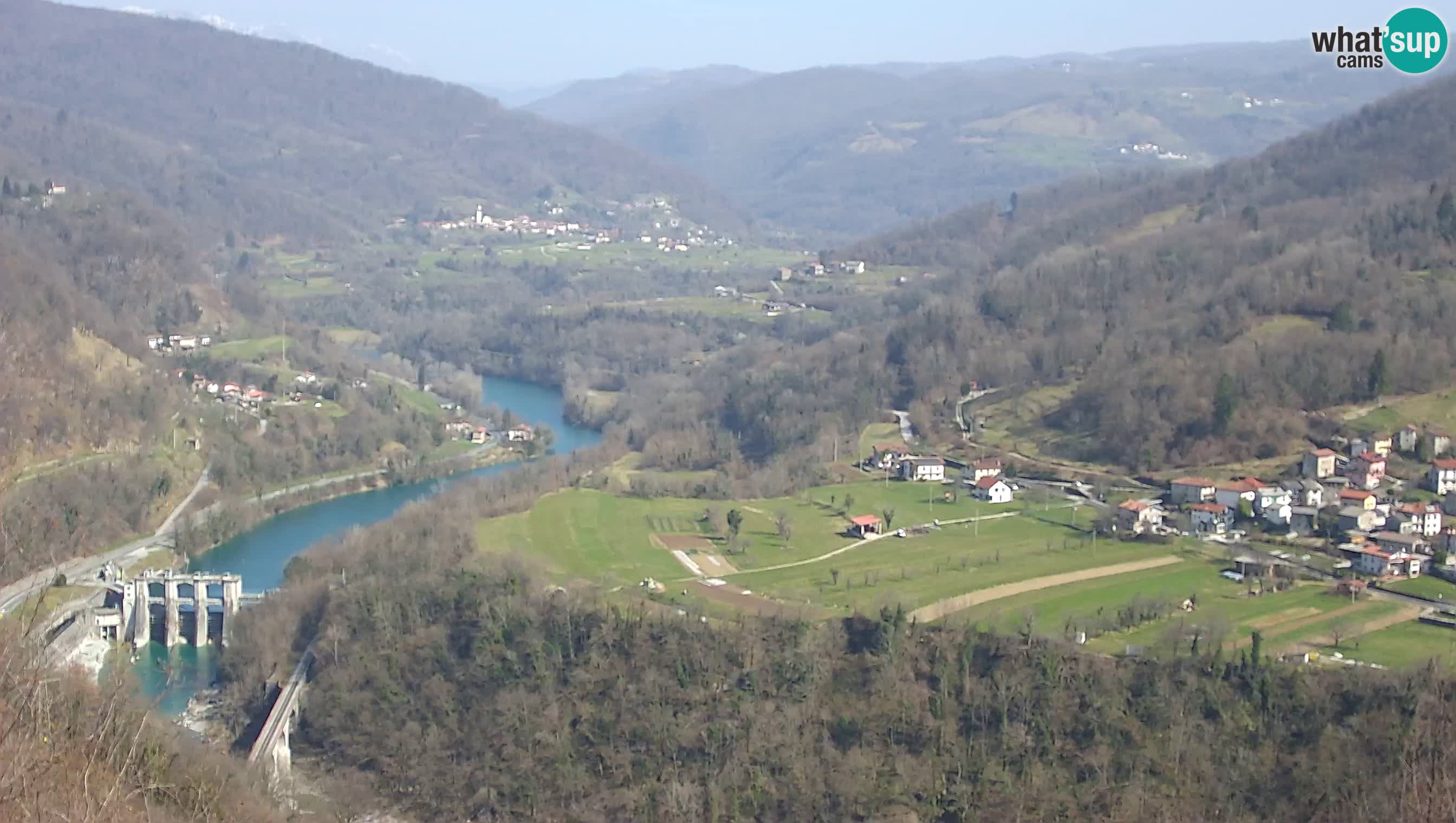 Live Webcam Kanal ob Soči – Vue sur la rivière Soča, Ajba, Bodrež et Ročinj