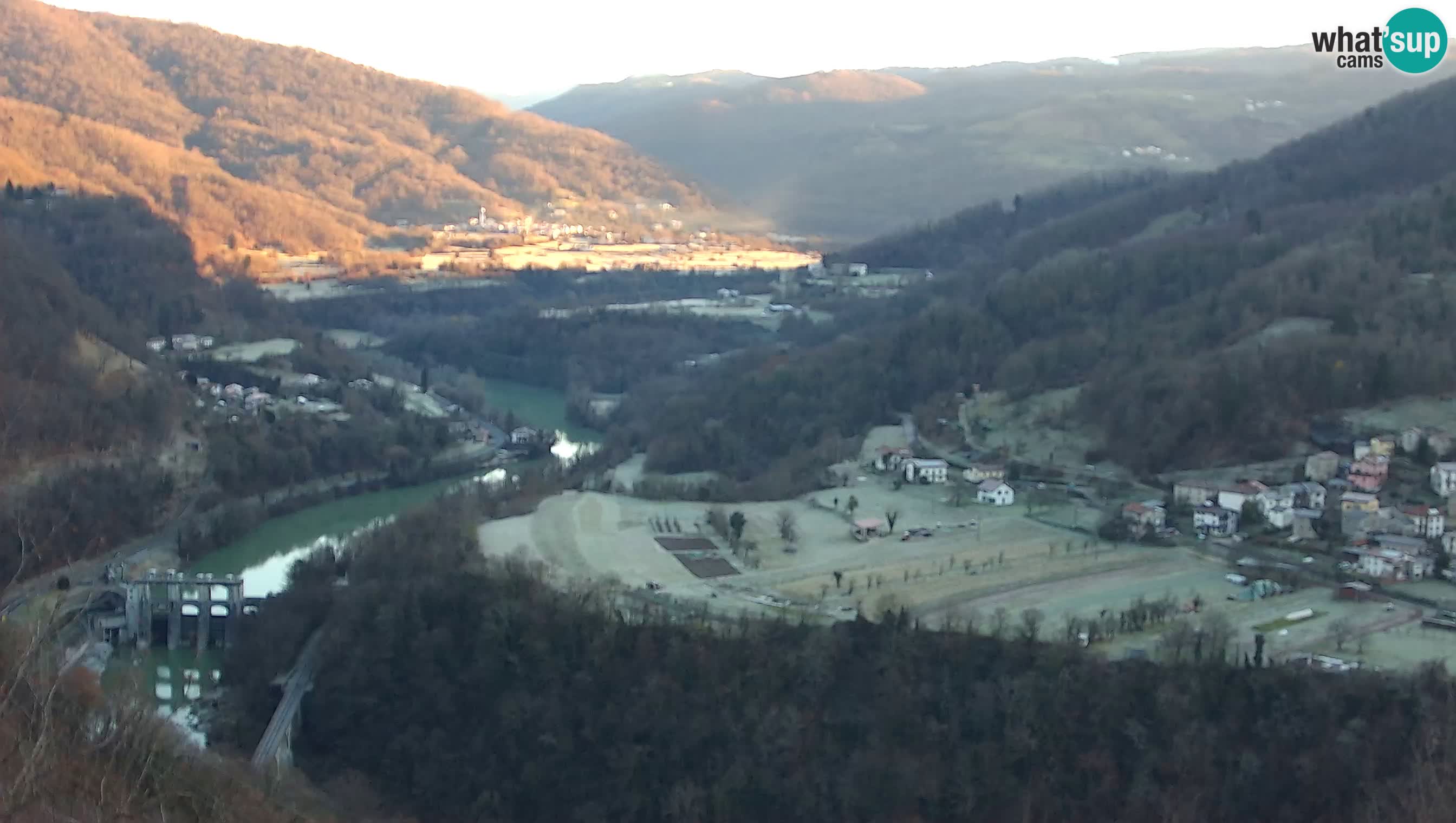 Live Webcam Kanal ob Soči – Vue sur la rivière Soča, Ajba, Bodrež et Ročinj