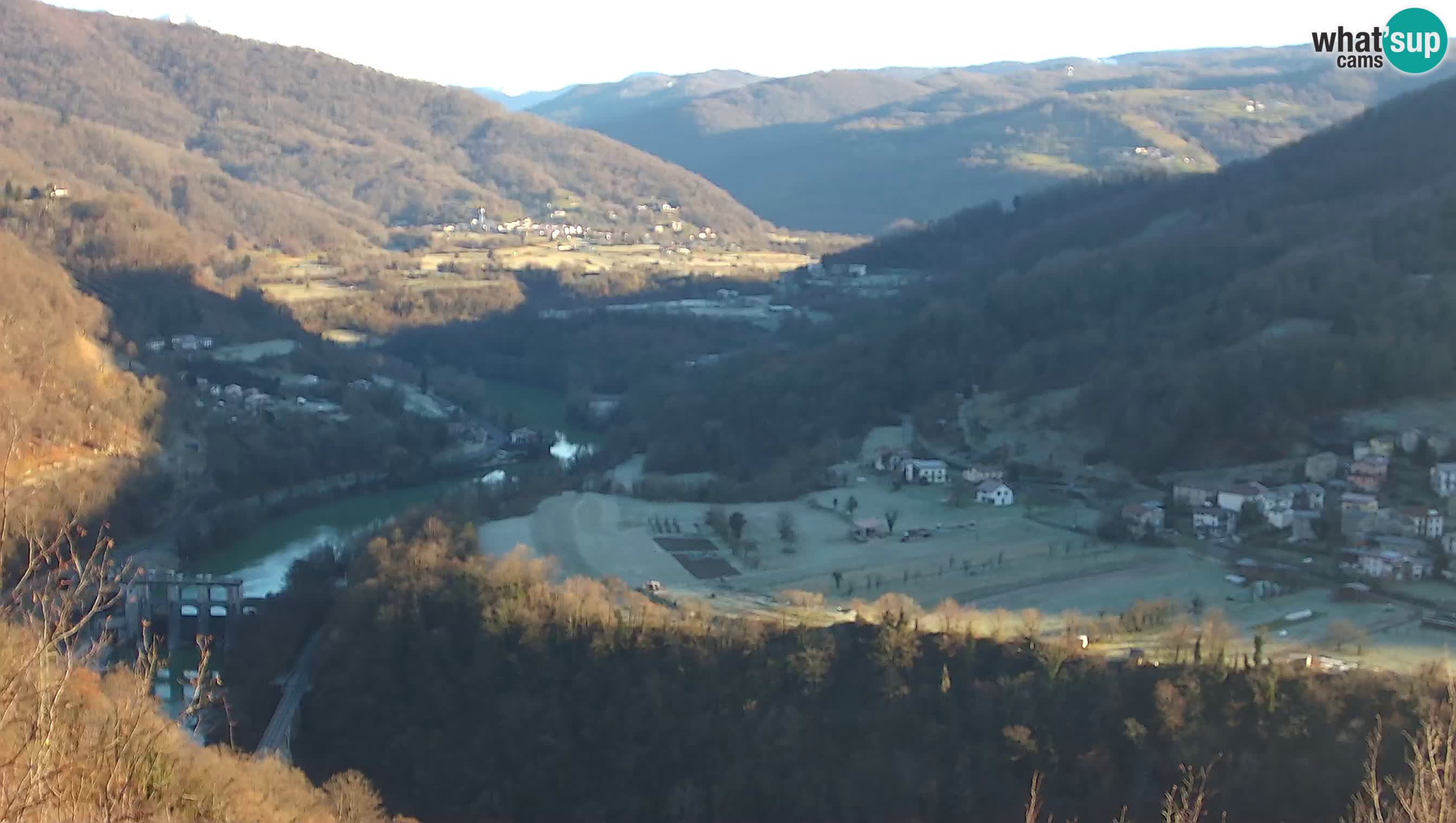 Live Webcam Kanal ob Soči – Vista sul fiume Isonzo, Ajba, Bodrež e Ročinj