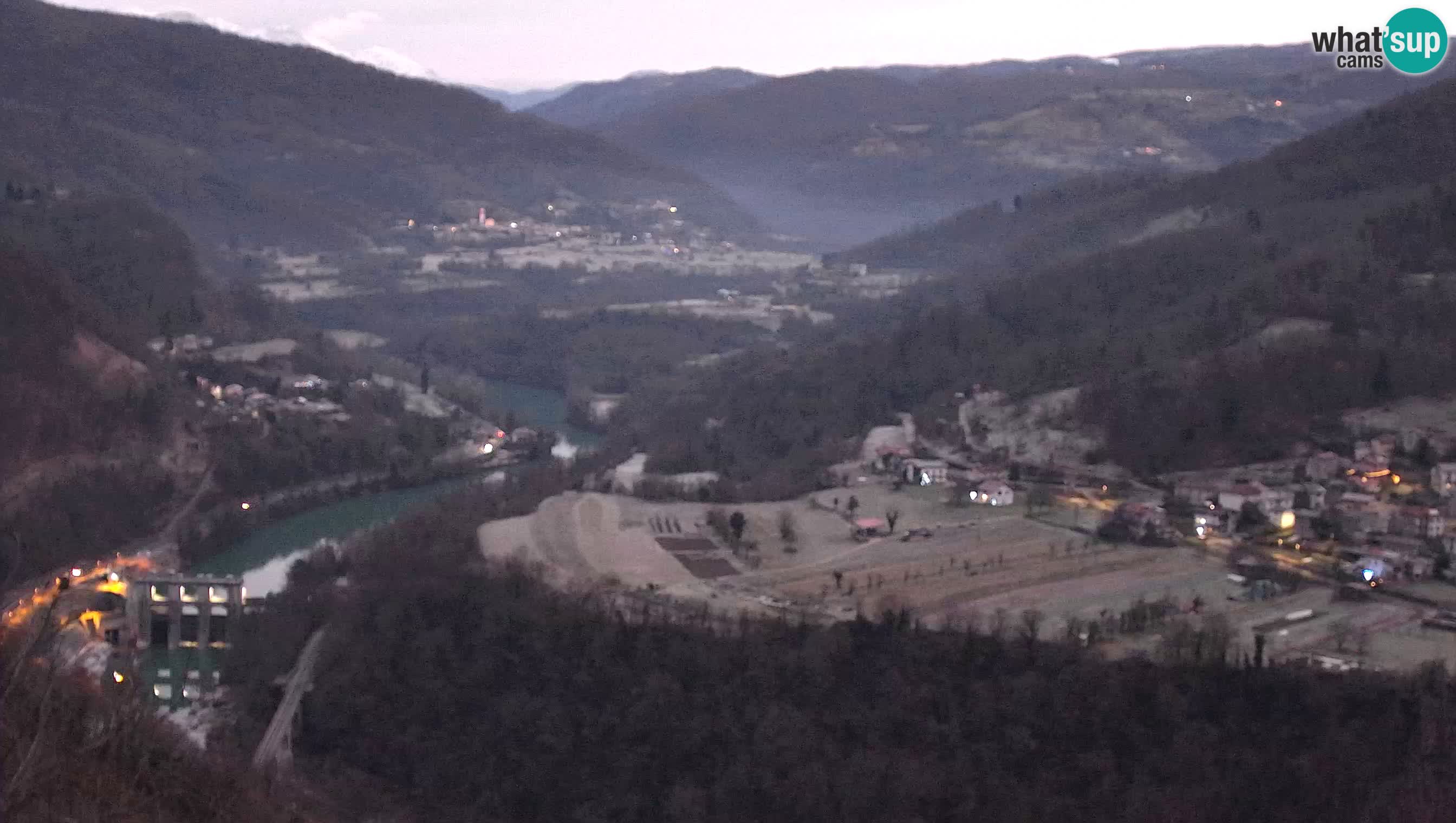 Live Webcam Kanal ob Soči – Blick auf den Fluss Soča, Ajba, Bodrež und Ročinj