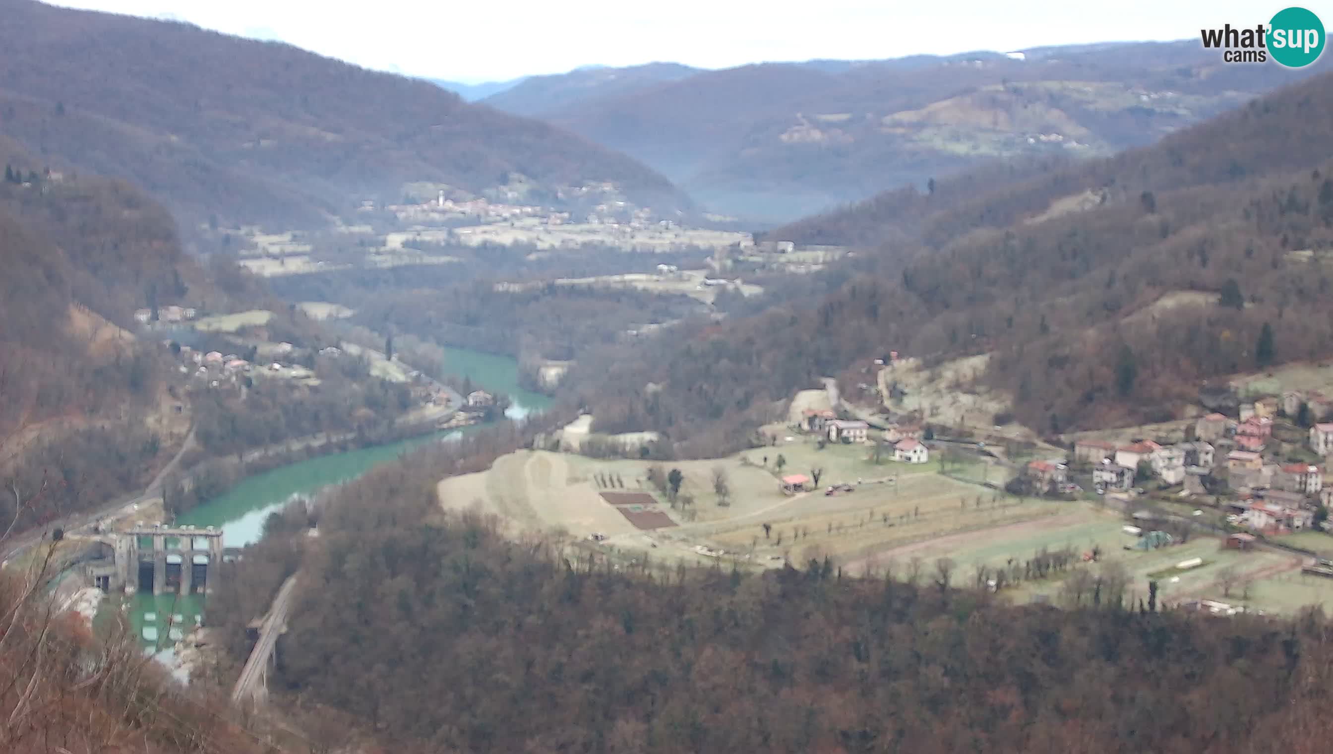 Live Webcam Kanal ob Soči – Vista sul fiume Isonzo, Ajba, Bodrež e Ročinj