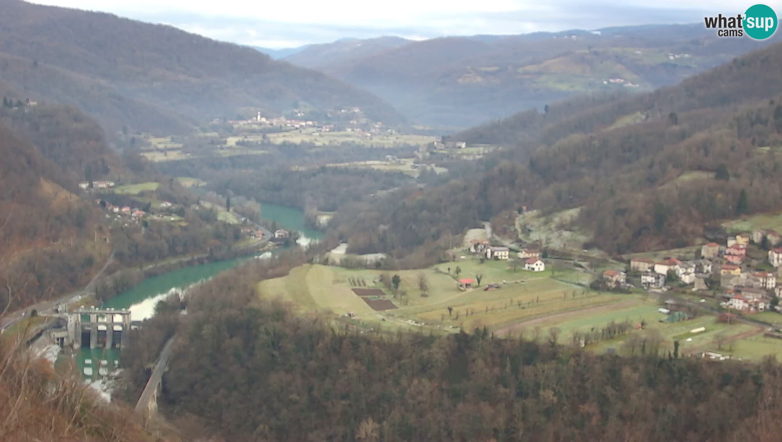 Live Webcam Kanal ob Soči – Vue sur la rivière Soča, Ajba, Bodrež et Ročinj