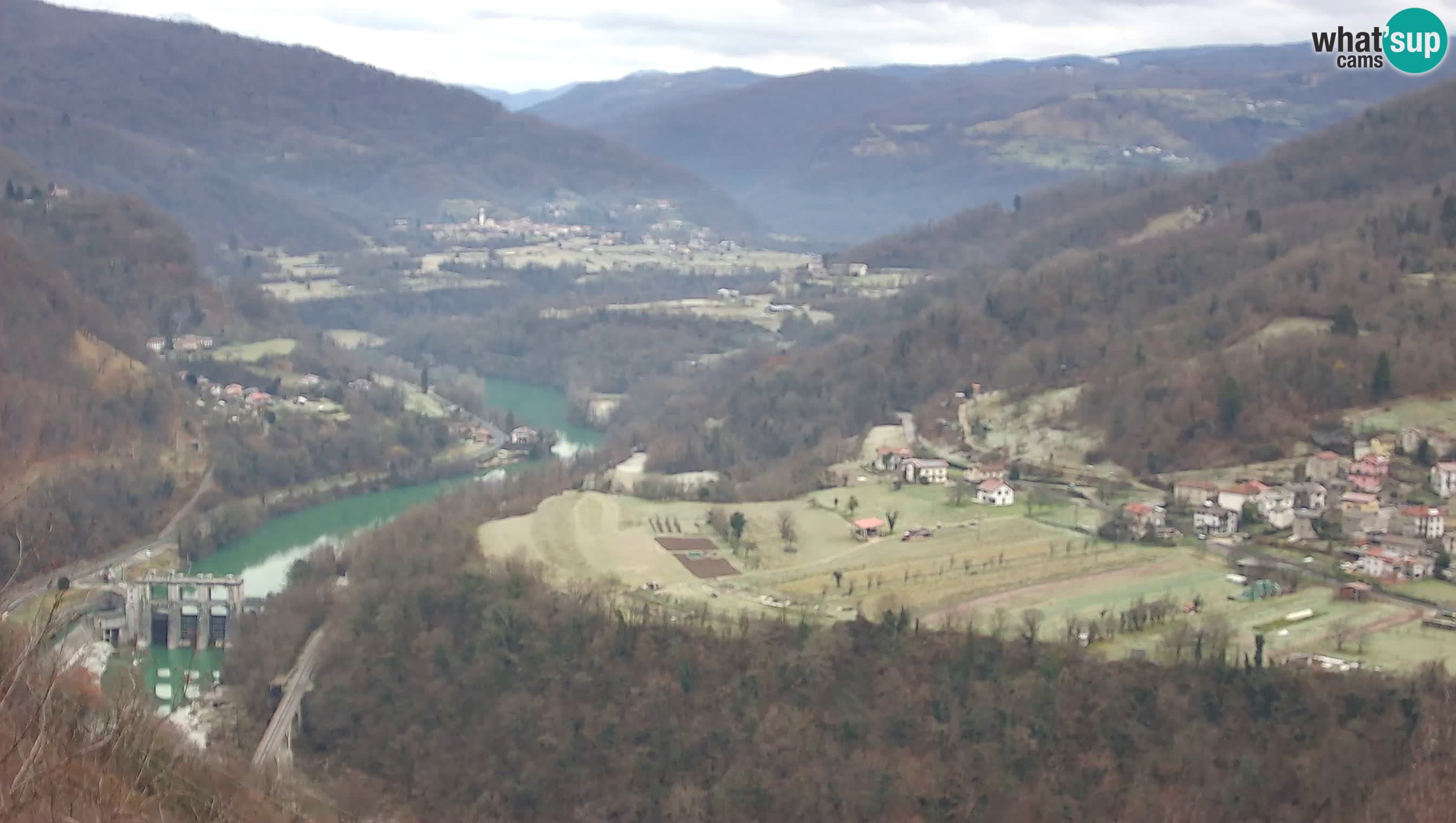 Live Webcam Kanal ob Soči – Vista sul fiume Isonzo, Ajba, Bodrež e Ročinj