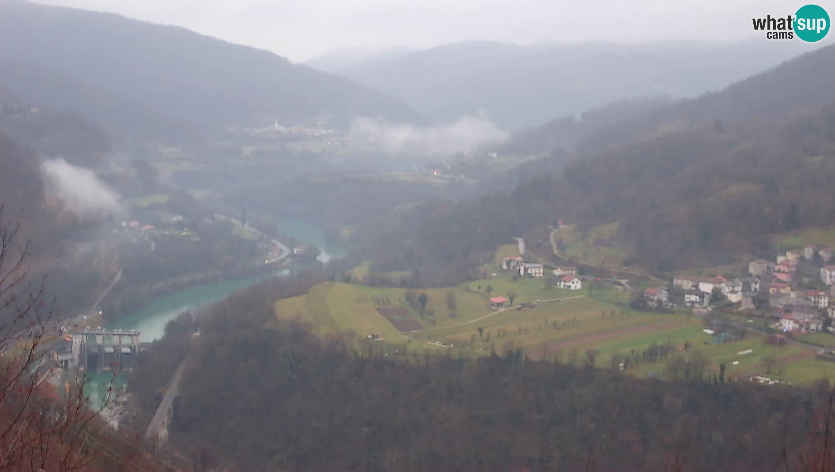 Live Webcam Kanal ob Soči – Vista sul fiume Isonzo, Ajba, Bodrež e Ročinj