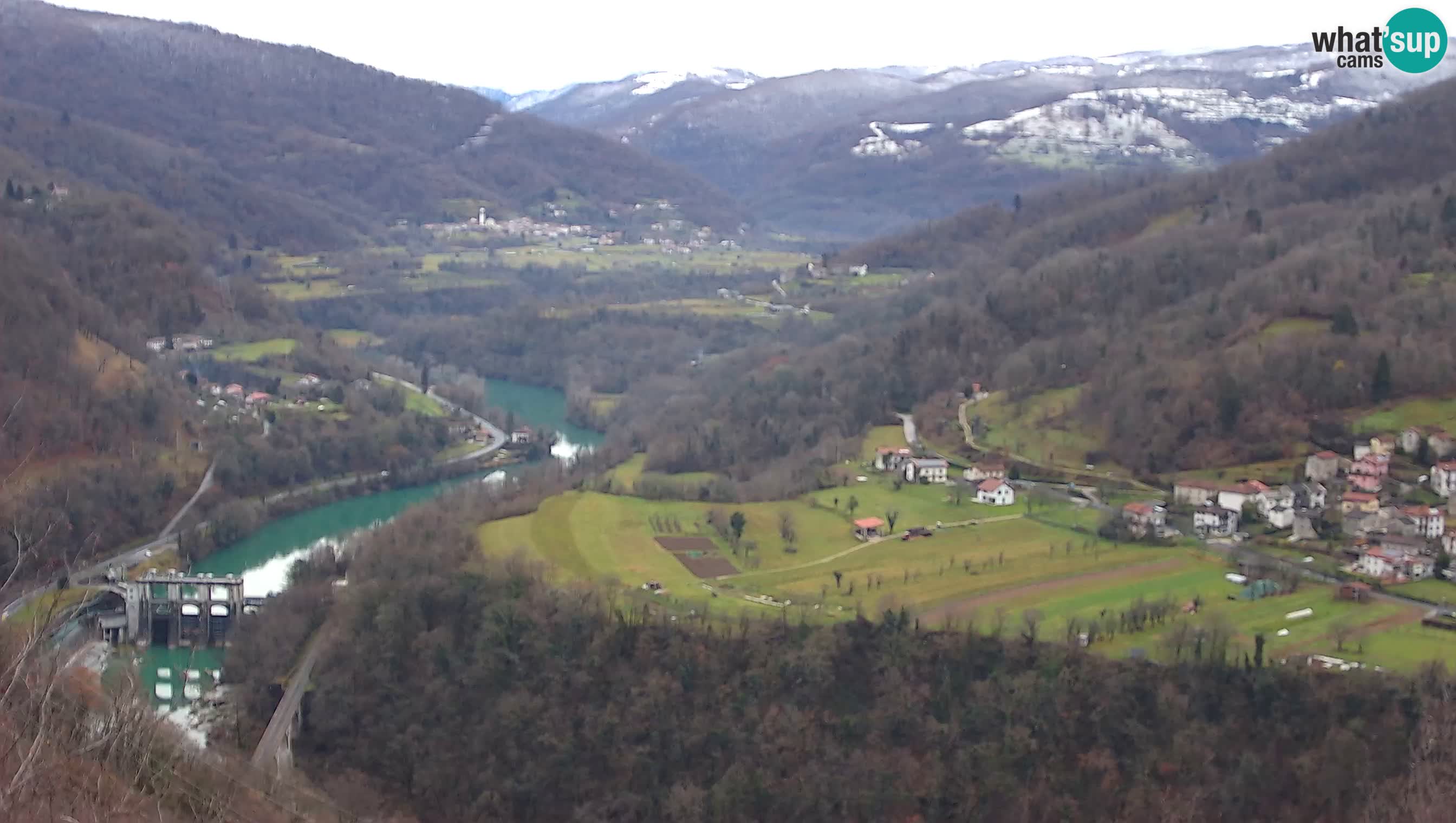 Live Webcam Kanal ob Soči – Vue sur la rivière Soča, Ajba, Bodrež et Ročinj