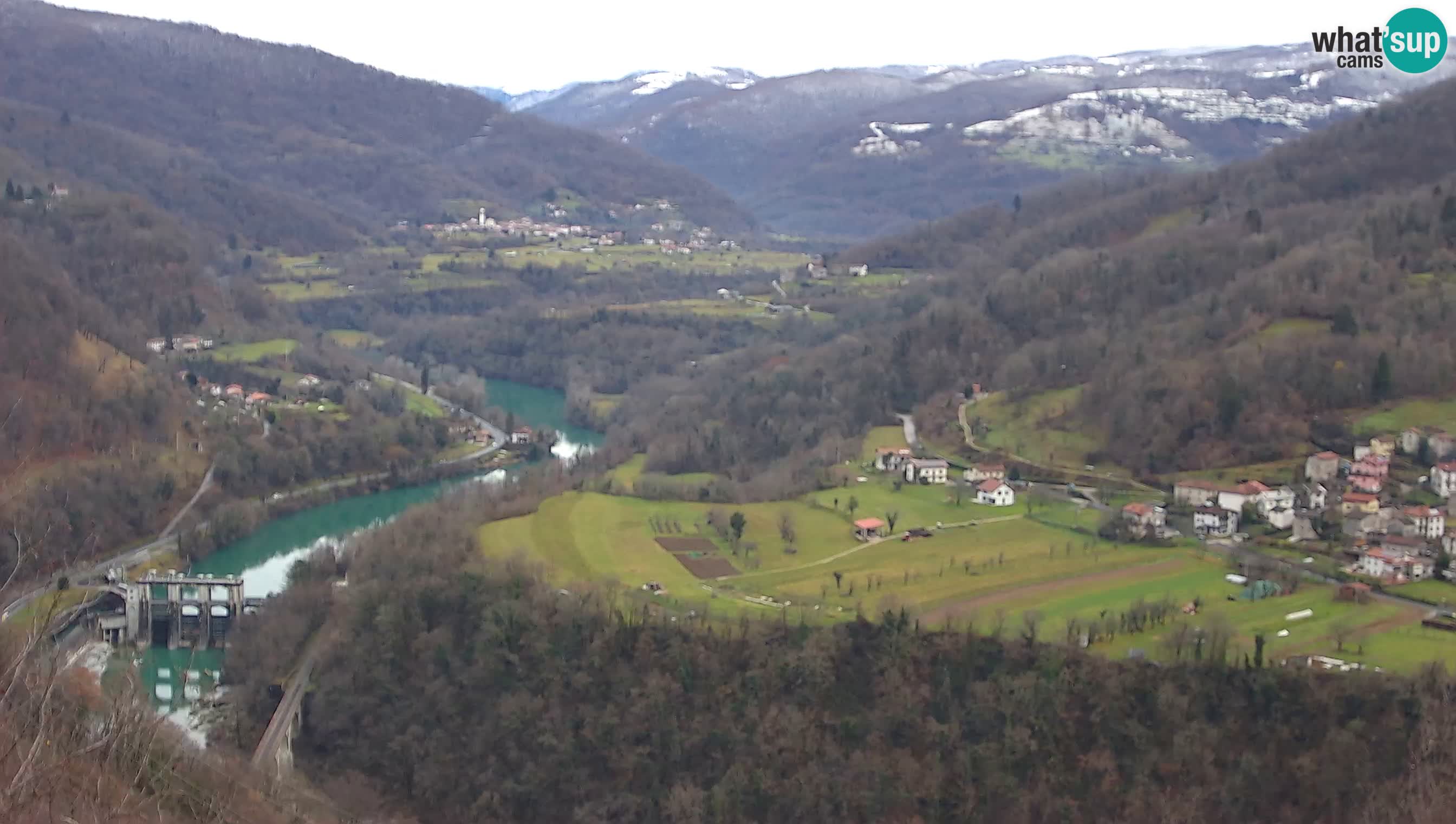 Live Webcam Kanal ob Soči – Vue sur la rivière Soča, Ajba, Bodrež et Ročinj