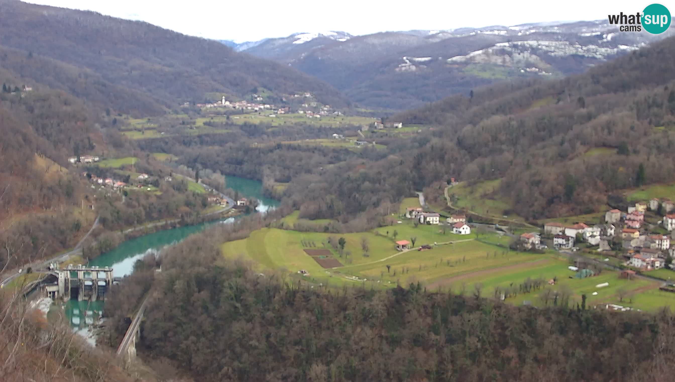 Live Webcam Kanal ob Soči – Vue sur la rivière Soča, Ajba, Bodrež et Ročinj