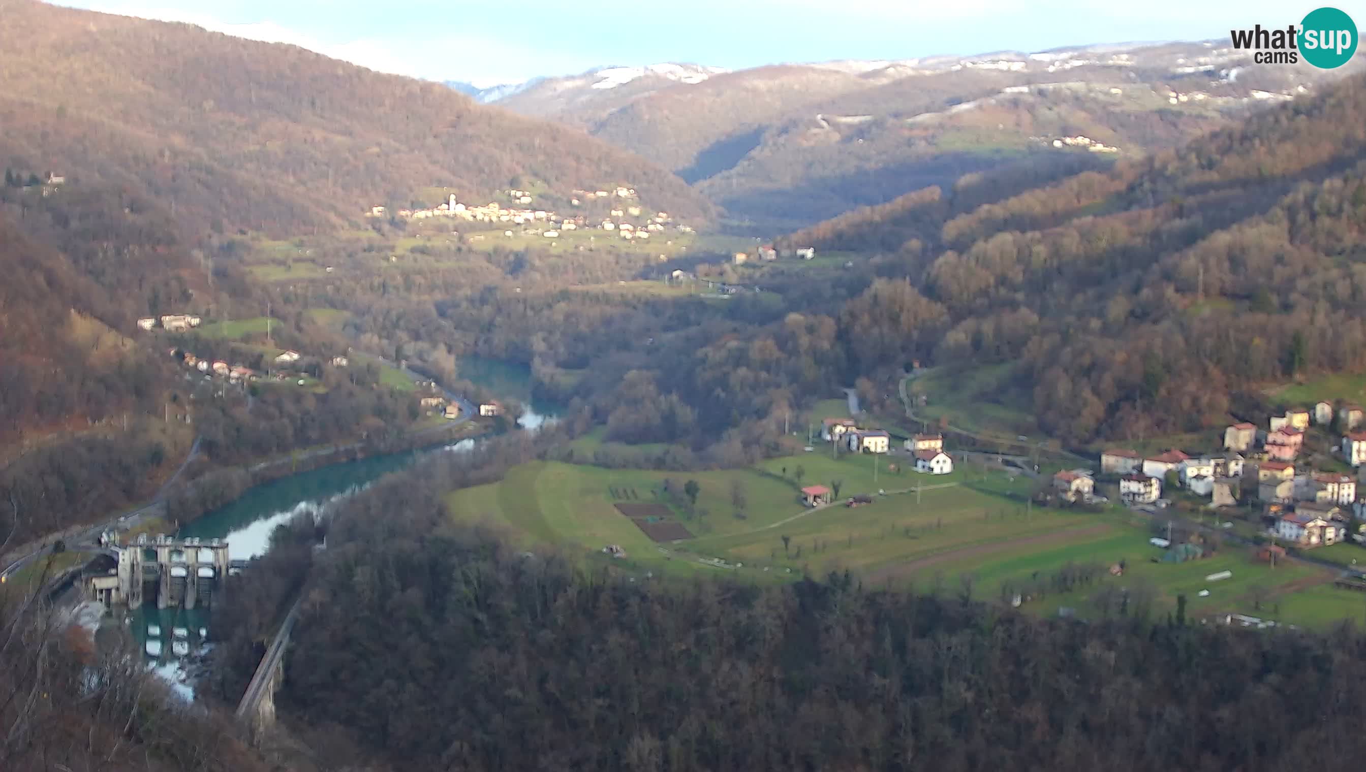 Live Webcam Kanal ob Soči – Vue sur la rivière Soča, Ajba, Bodrež et Ročinj